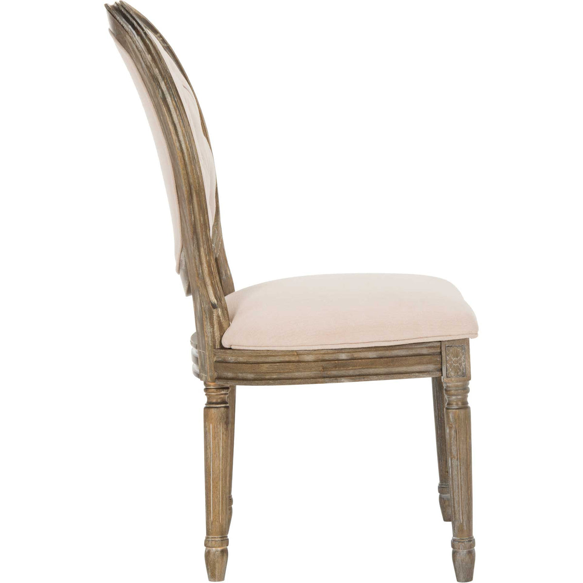 Holden Tufted Side Chair Beige/Rustic Oak (Set of 2)