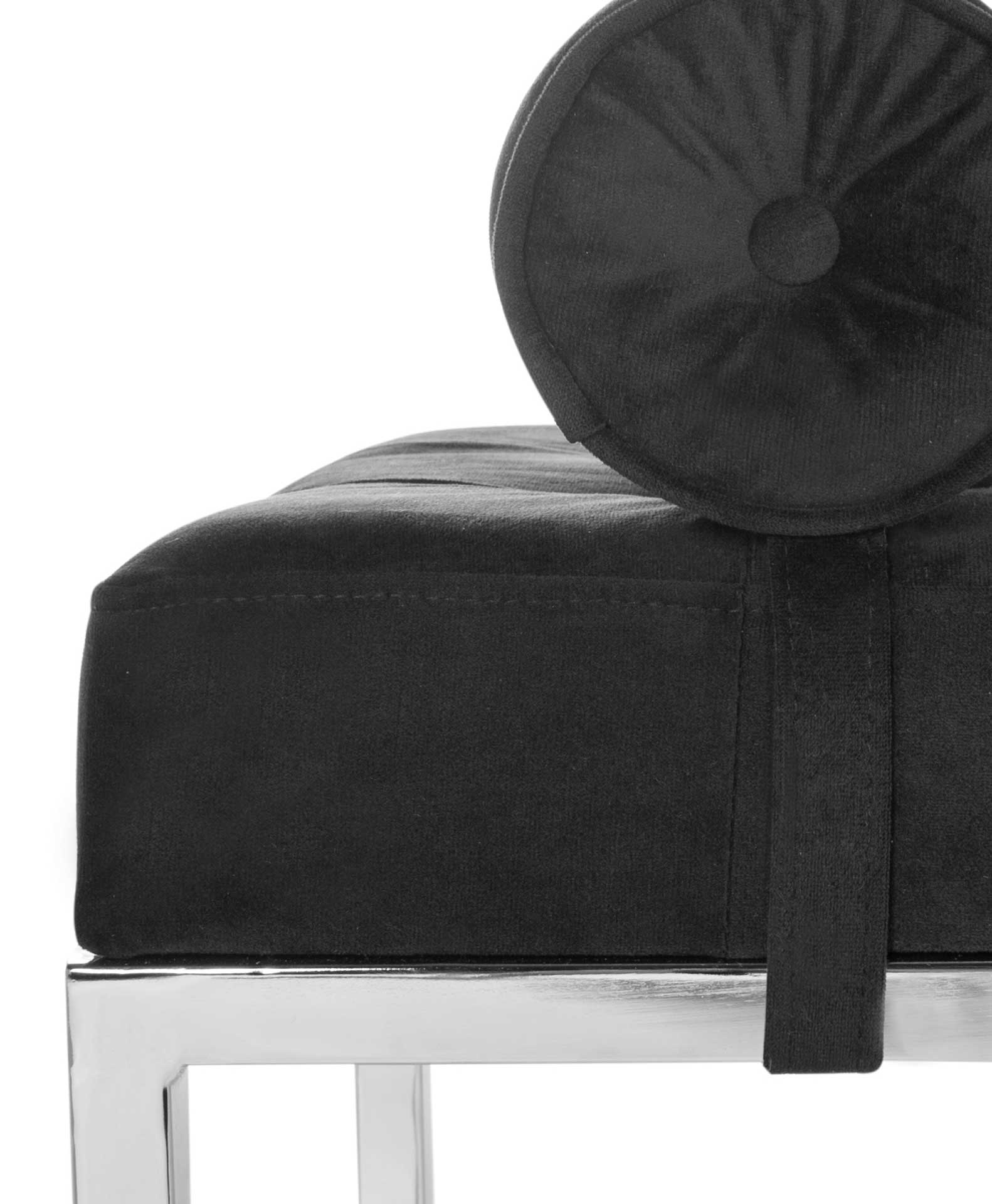 Xander Sueade Tufted Bench With Bench Black