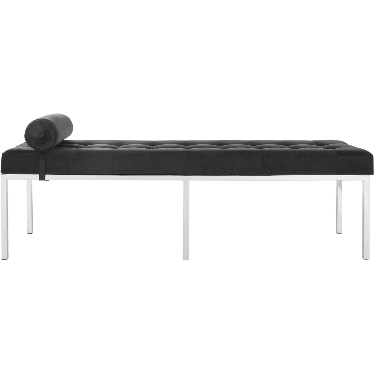 Xander Sueade Tufted Bench With Bench Black