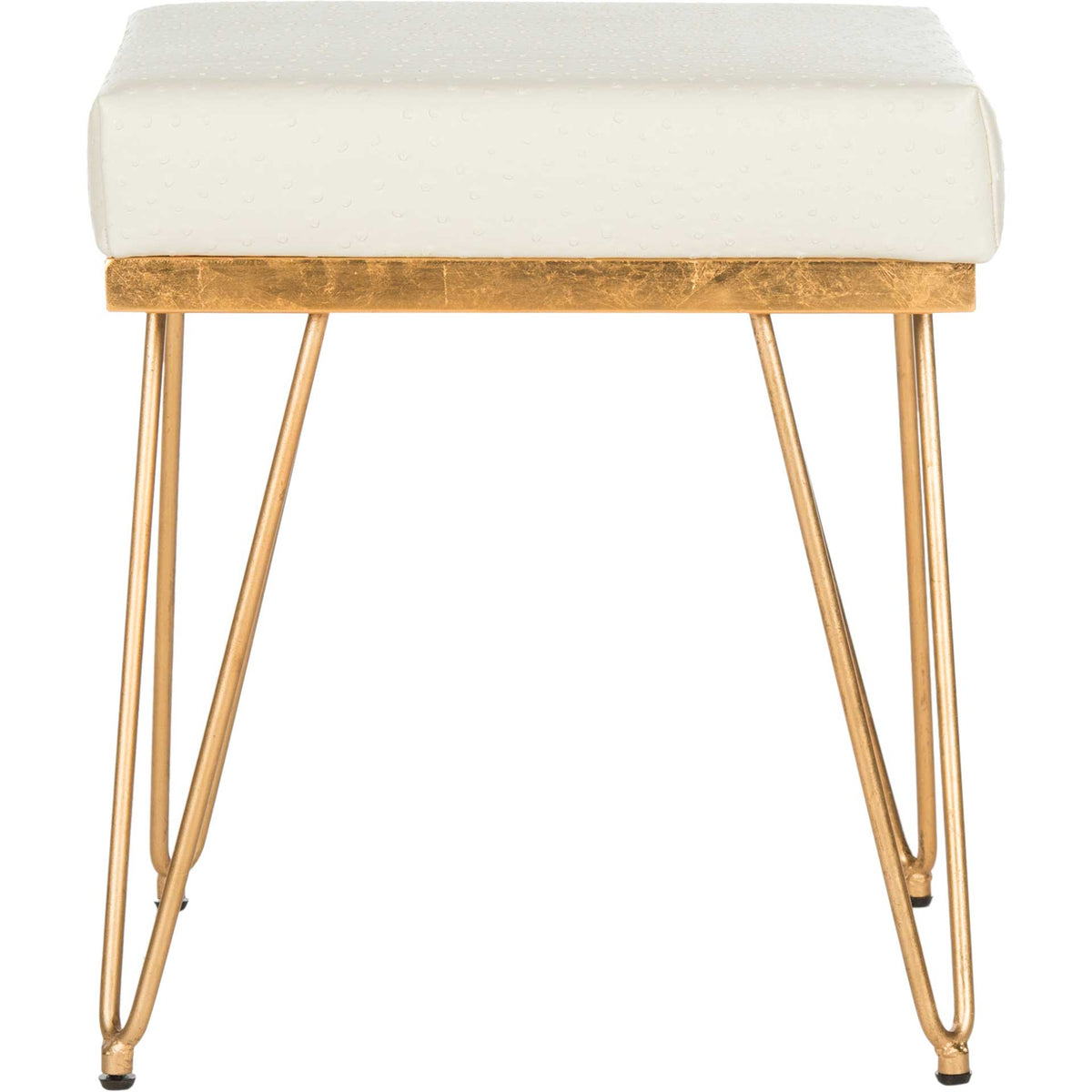 Jennifer Faux Ostrich Square Bench Cream