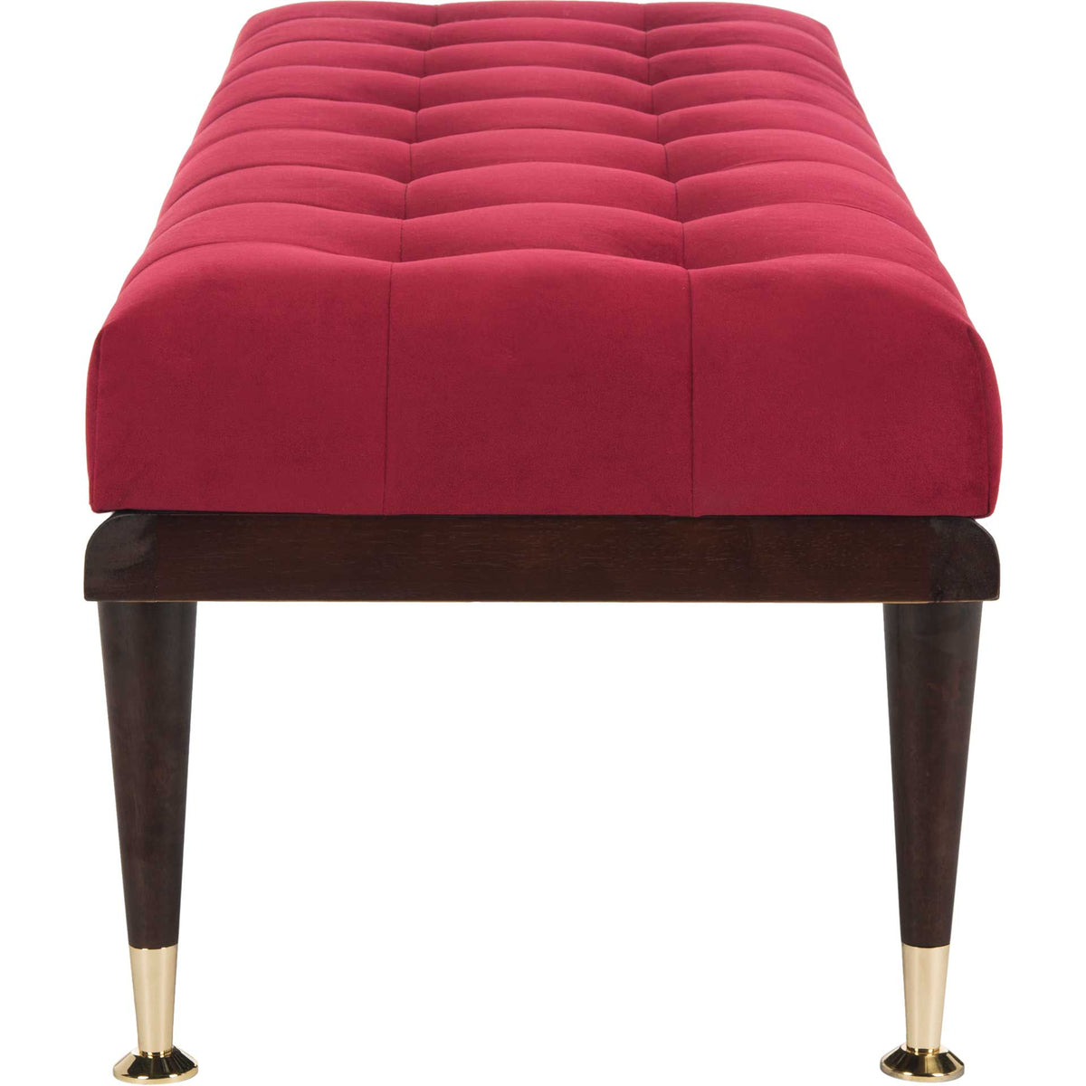 Eleanor Velvet Gold Cap Bench Maroon/Espresso