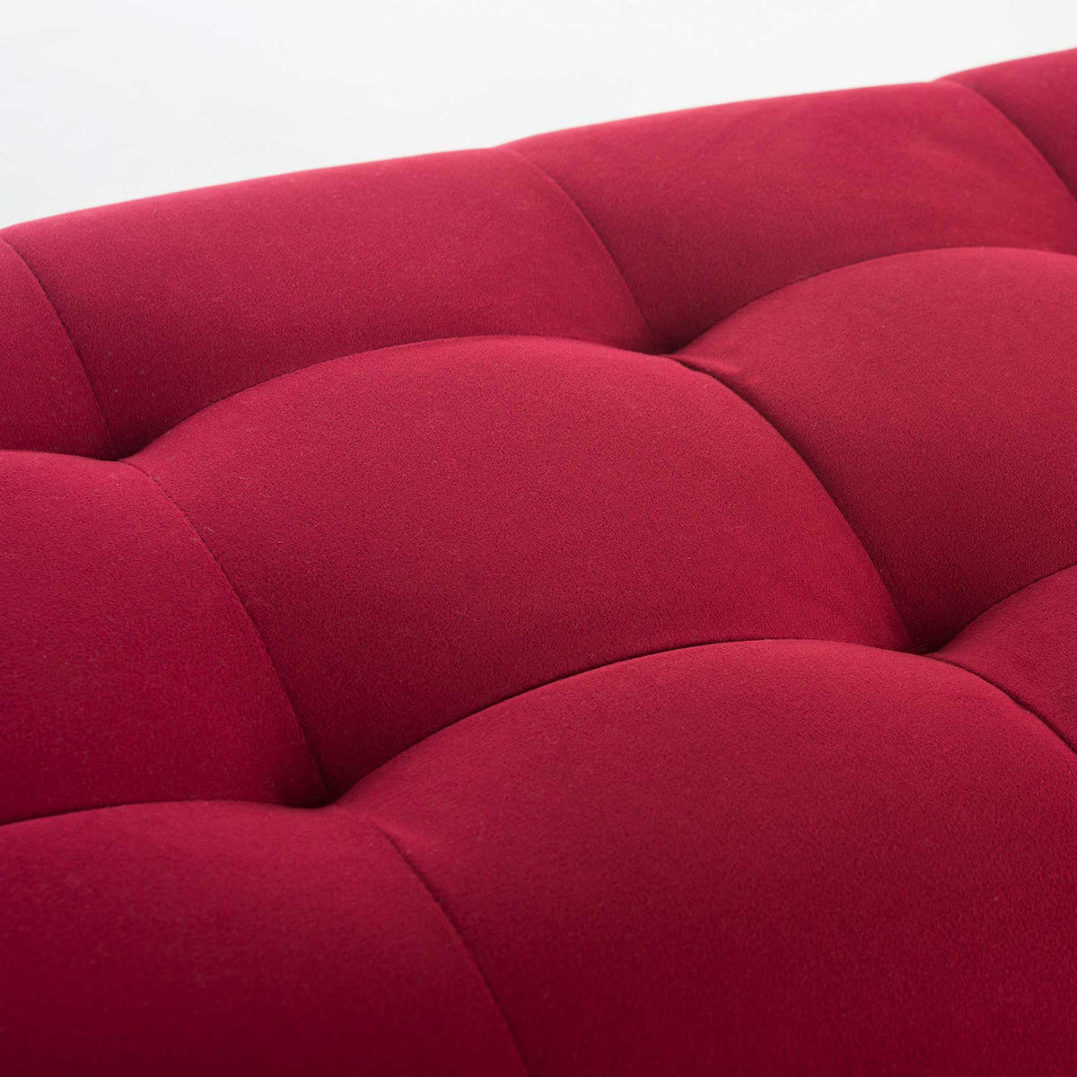 Eleanor Velvet Gold Cap Bench Maroon/Espresso