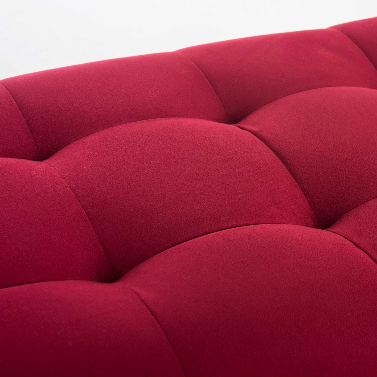 Eleanor Velvet Gold Cap Bench Maroon/Espresso