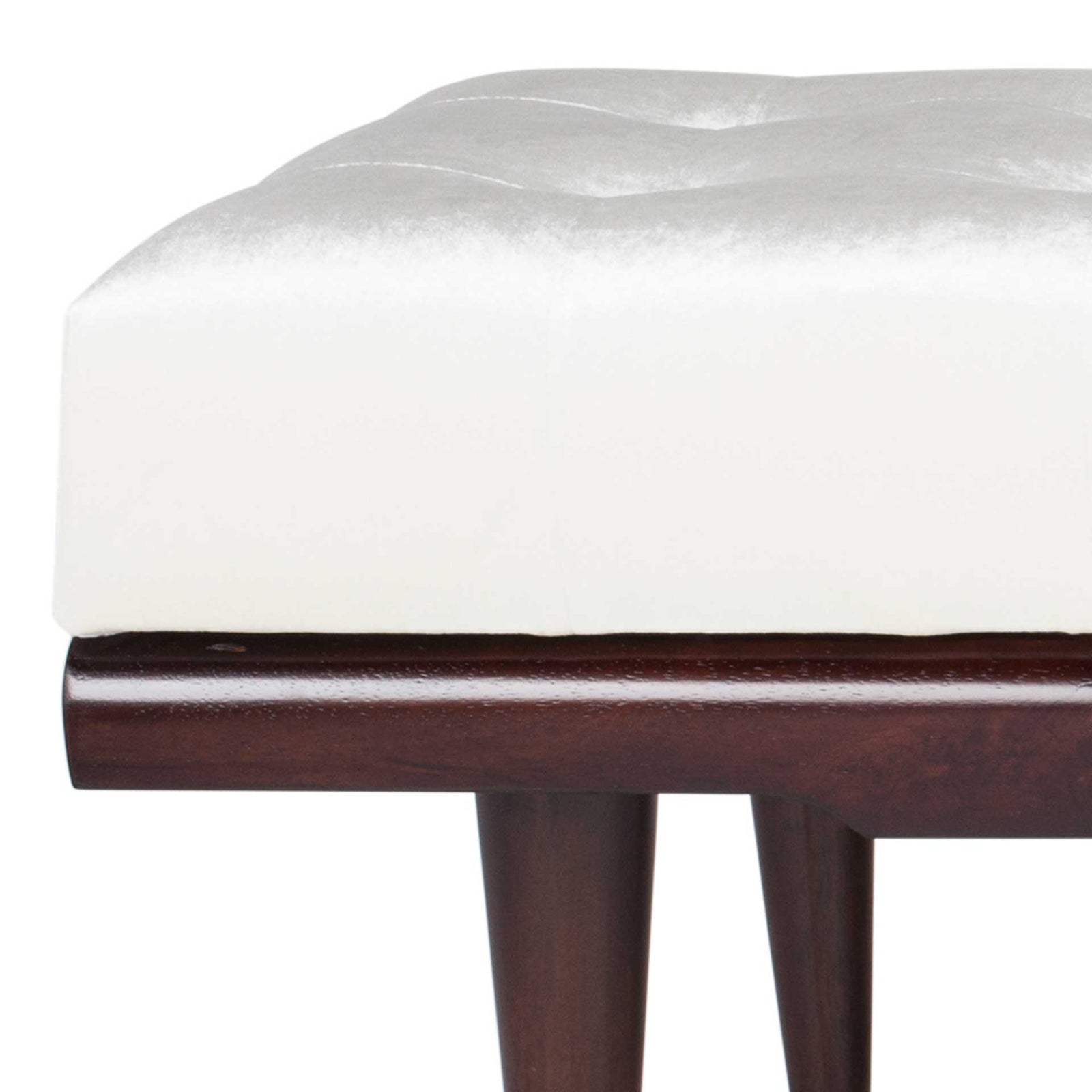 Eleanor Velvet Gold Cap Bench Beige/Espresso