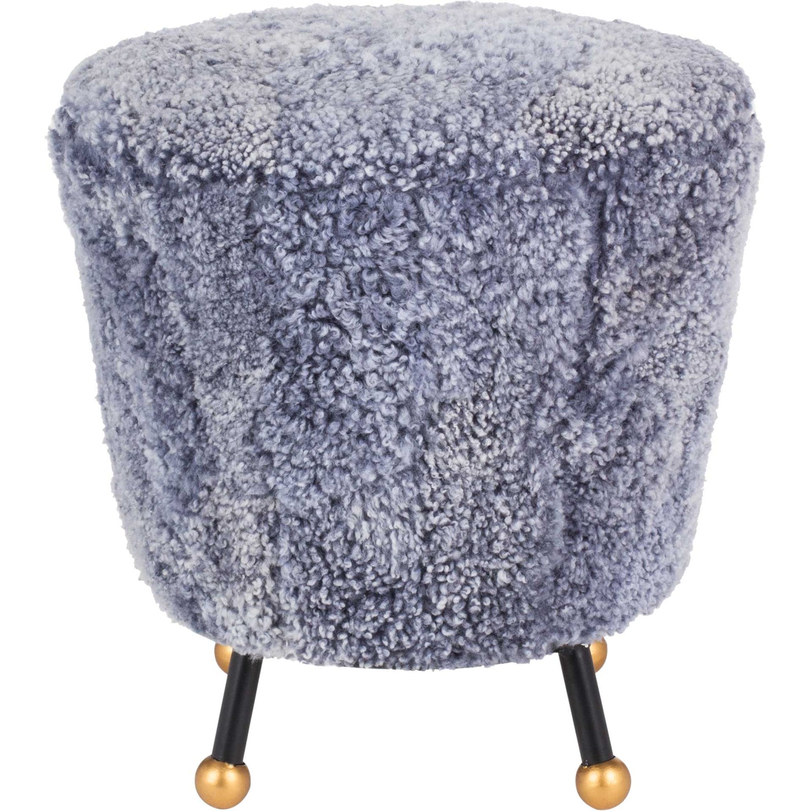 Orbit Retro Sheepskin Ottoman Light Blue