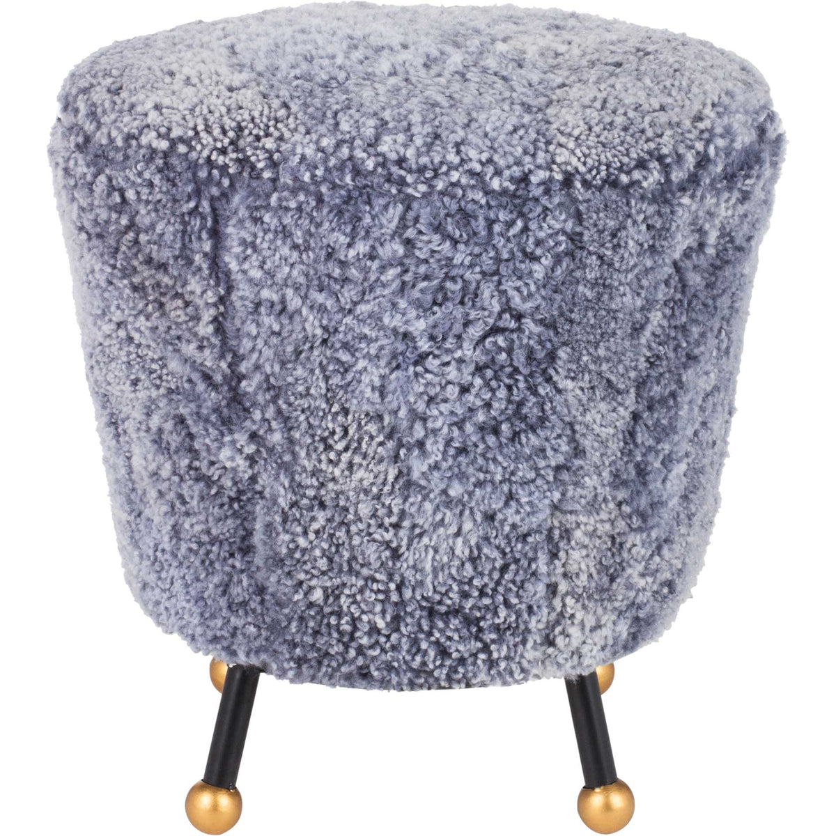 Orbit Retro Sheepskin Ottoman Light Blue