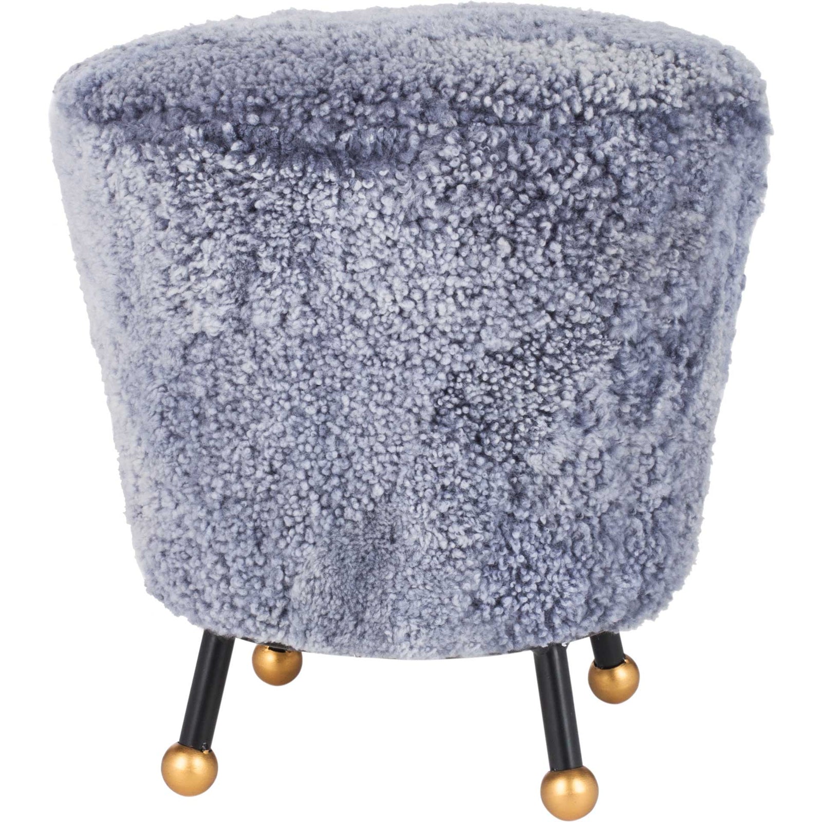 Orbit Retro Sheepskin Ottoman Light Blue