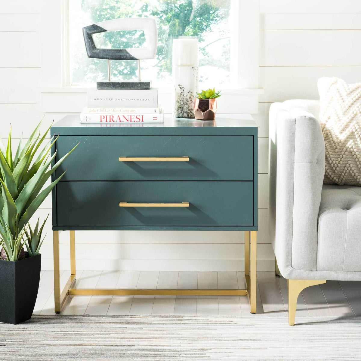 Esther Nightstand Steel Teal