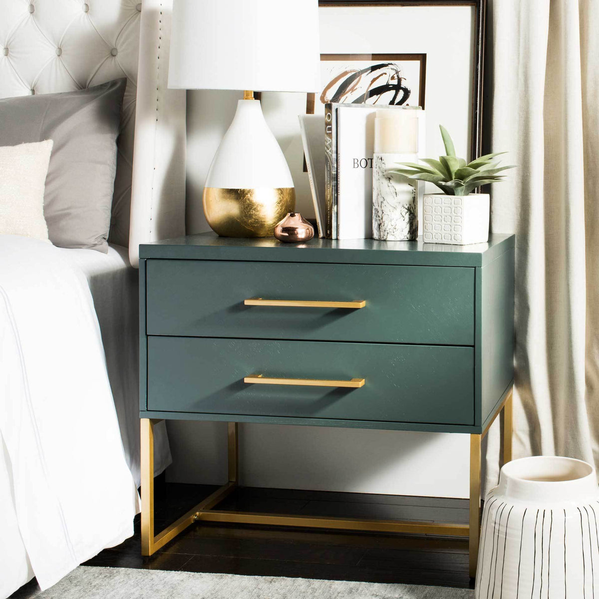 Esther Nightstand Steel Teal