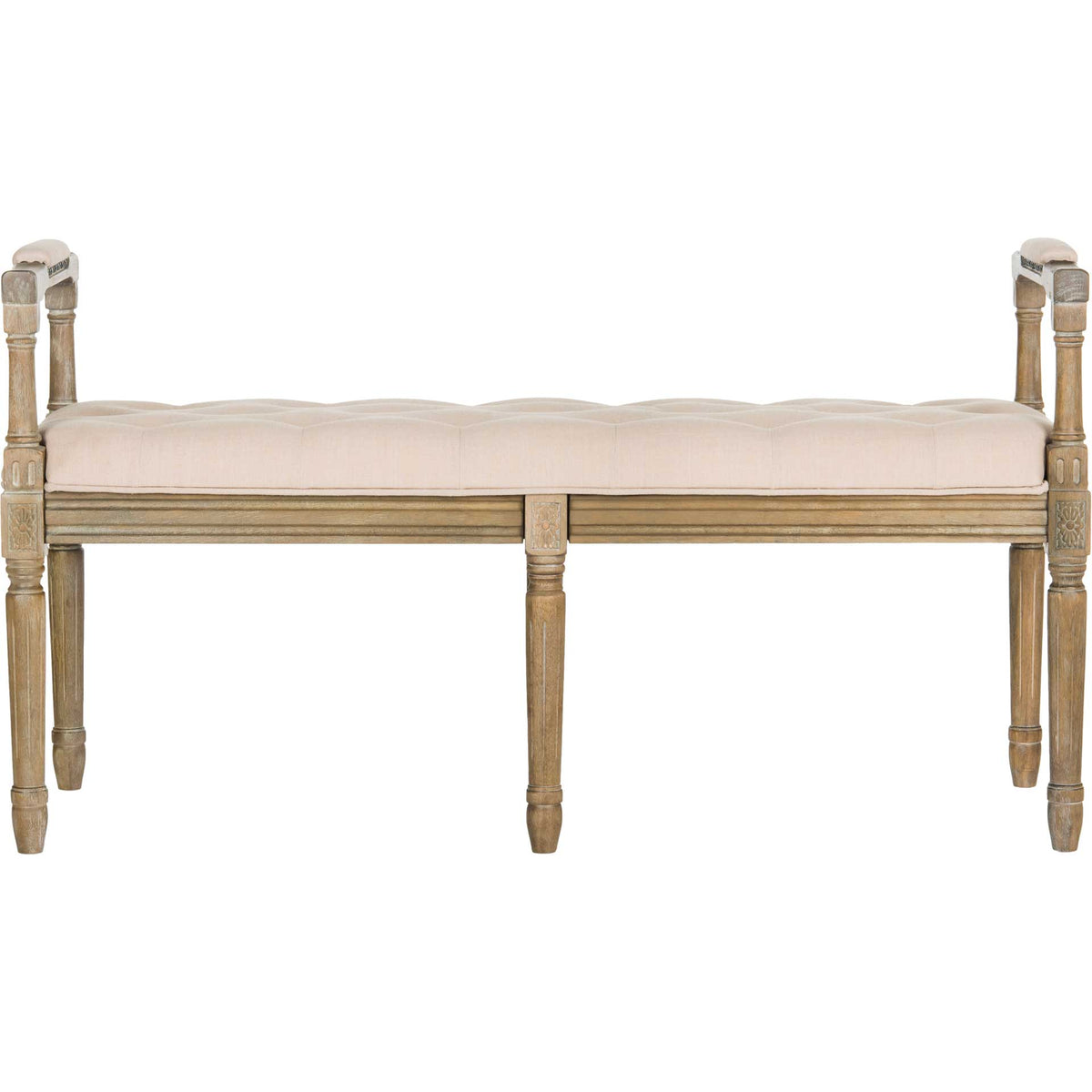 Raja Linen Rustic Oak Bench Beige/Rustic Oak
