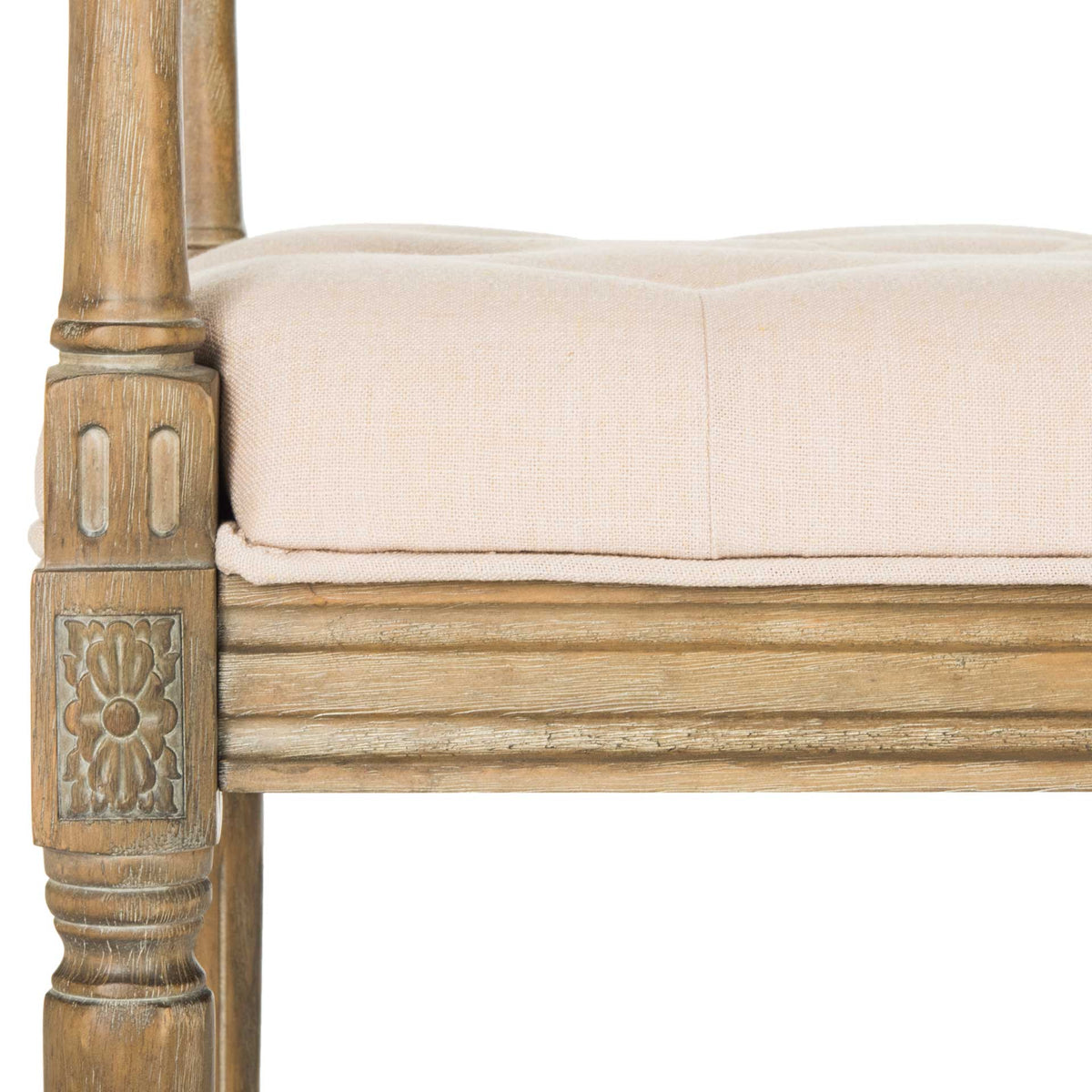 Raja Linen Rustic Oak Bench Beige/Rustic Oak
