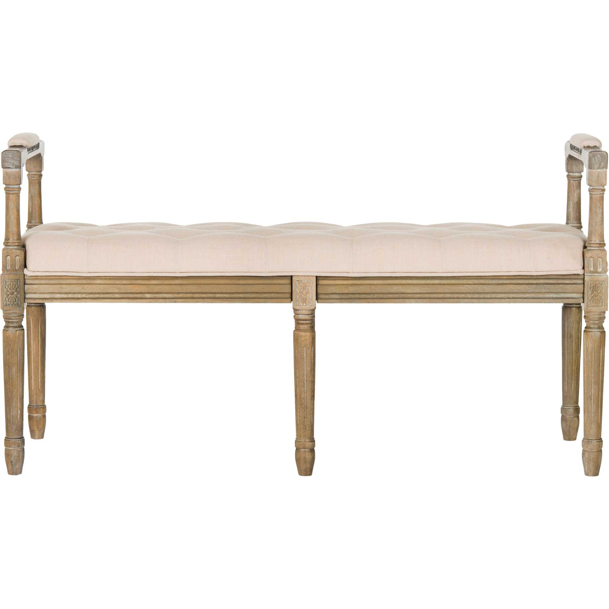 Raja Linen Rustic Oak Bench Beige/Rustic Oak