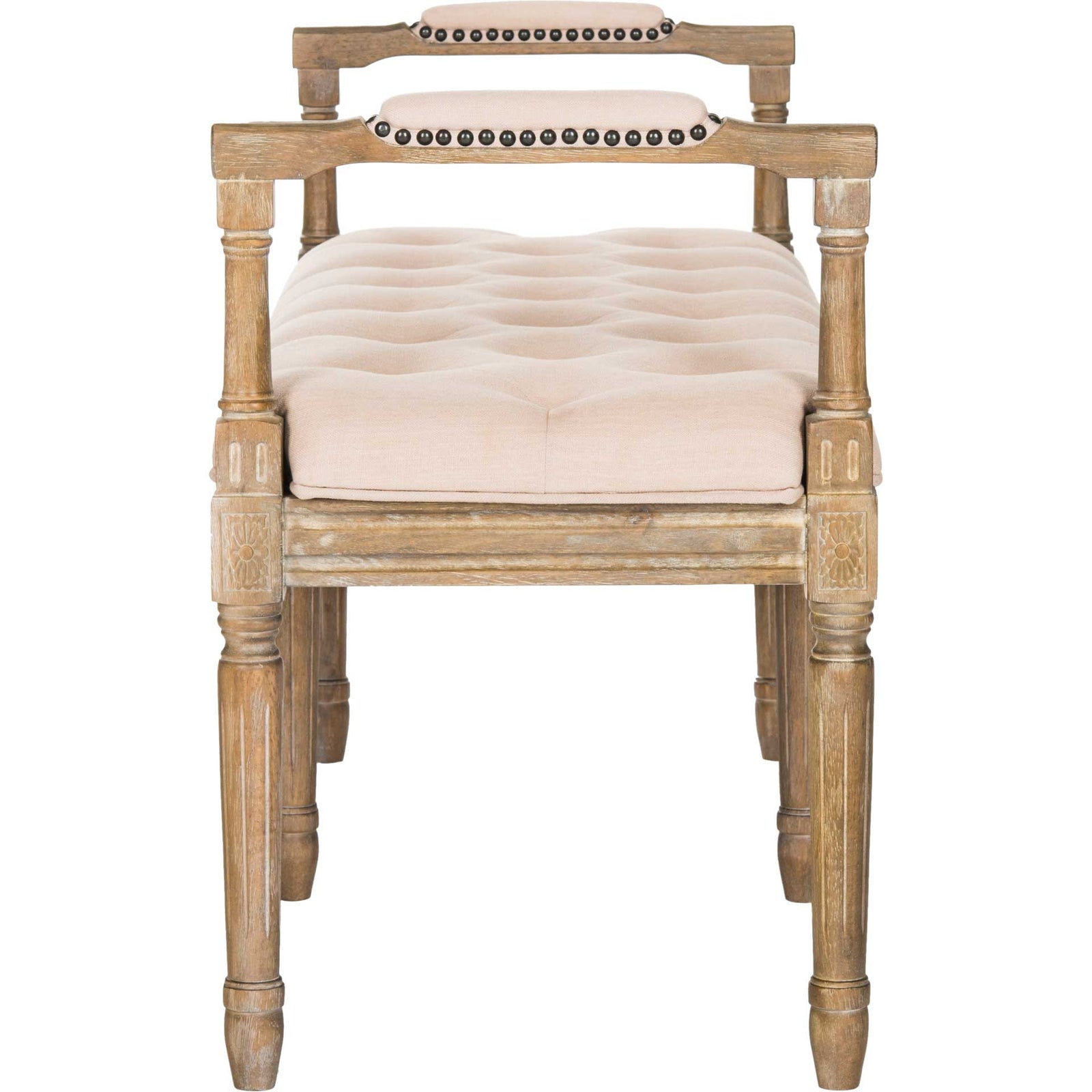 Raja Linen Rustic Oak Bench Beige/Rustic Oak