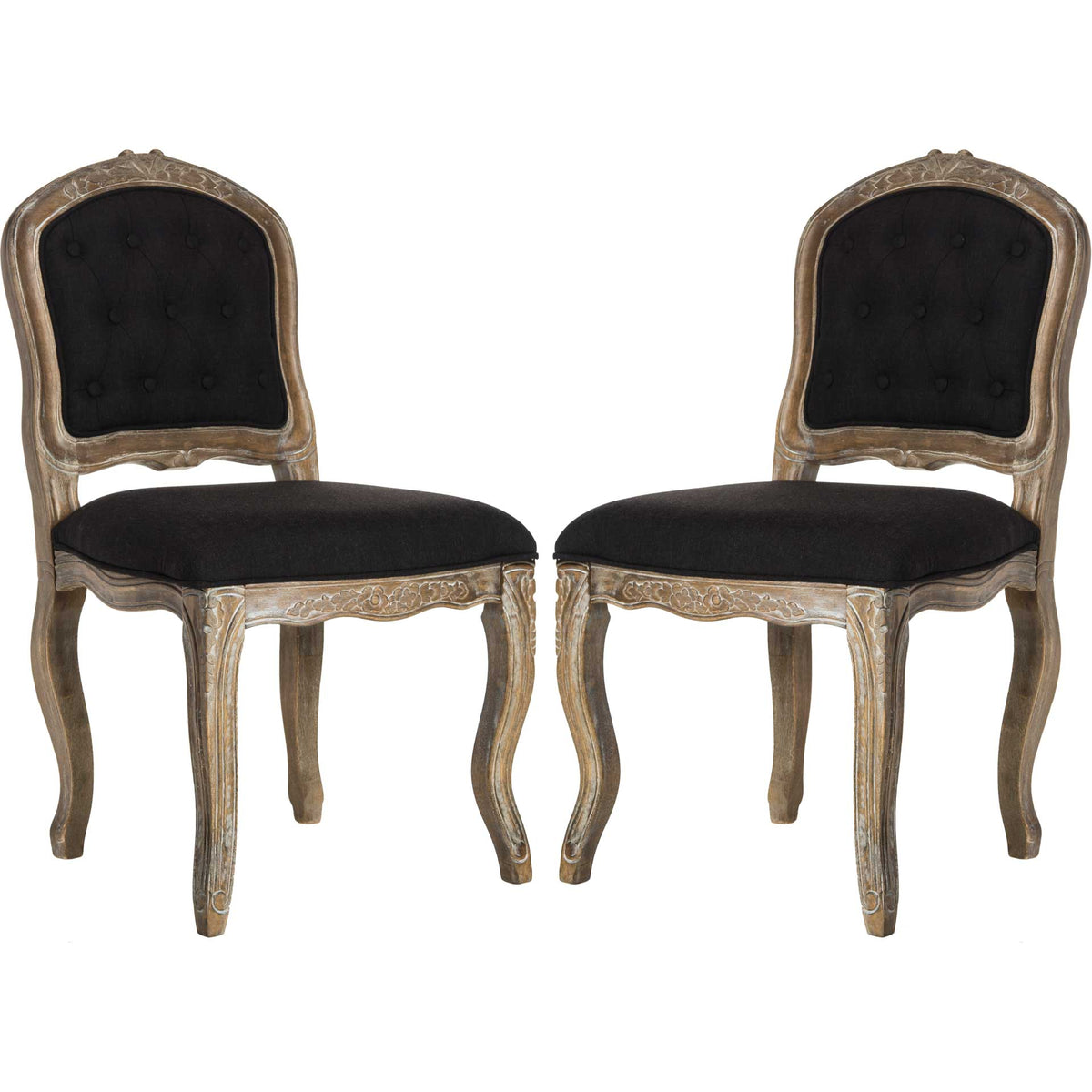 Eliezer Dining Chair Black/Rustic Oak (Set of 2)