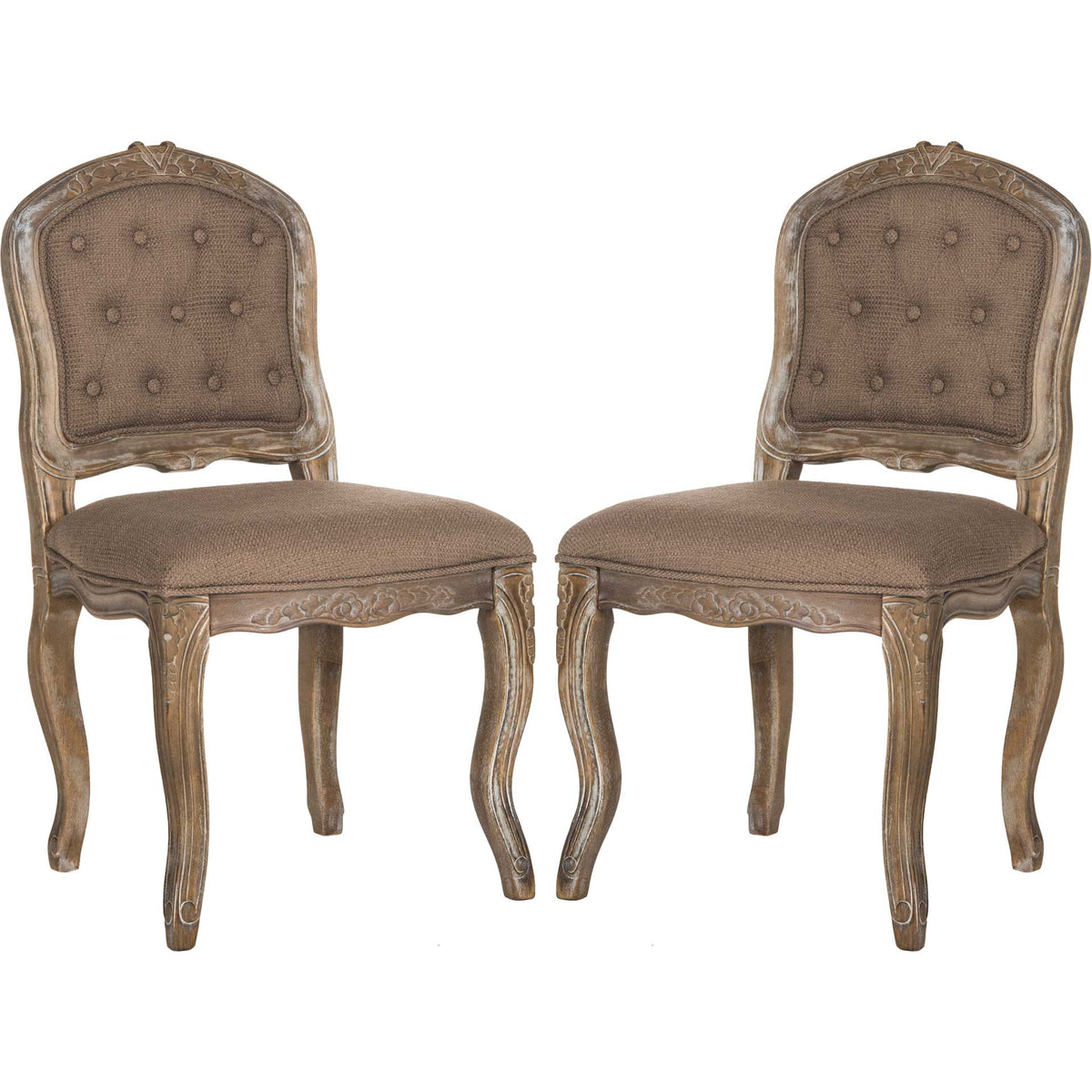 Eliezer Dining Chair Dark Brown/Rustic Oak (Set of 2)