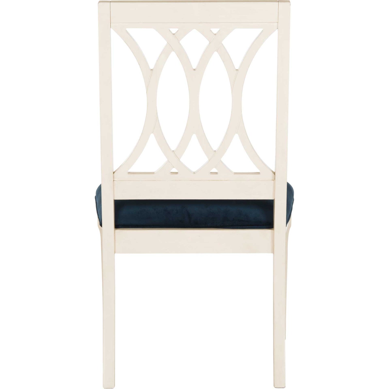 Seaside Velvet Side Chair Navy/Antique White (Set of 2)