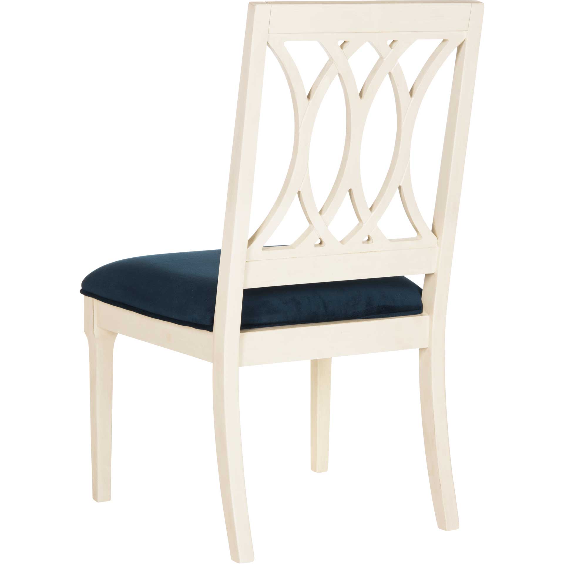 Seaside Velvet Side Chair Navy/Antique White (Set of 2)
