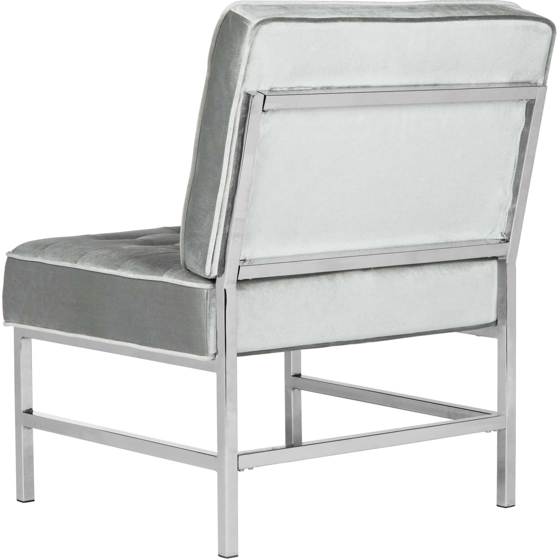 Anticipate Linen Chrome Accent Chair Light Gray