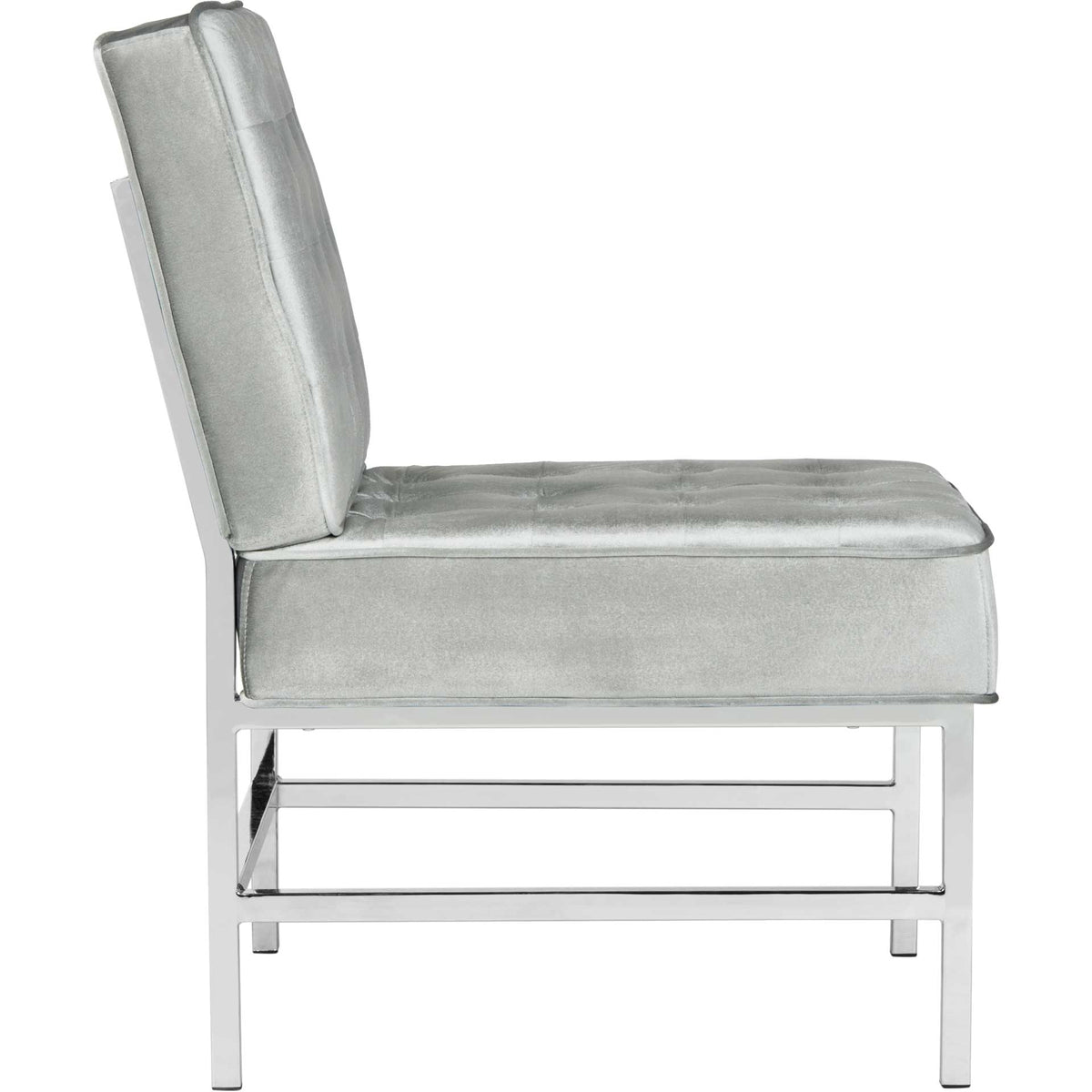Anticipate Linen Chrome Accent Chair Light Gray