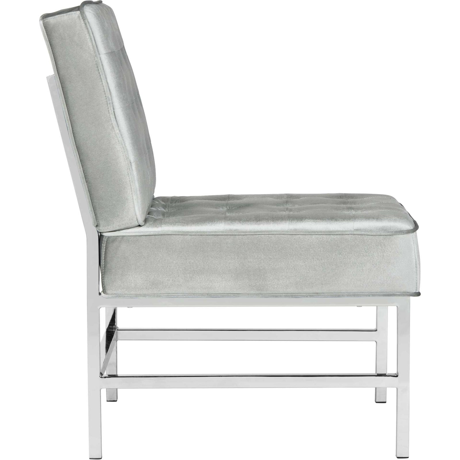 Anticipate Linen Chrome Accent Chair Light Gray