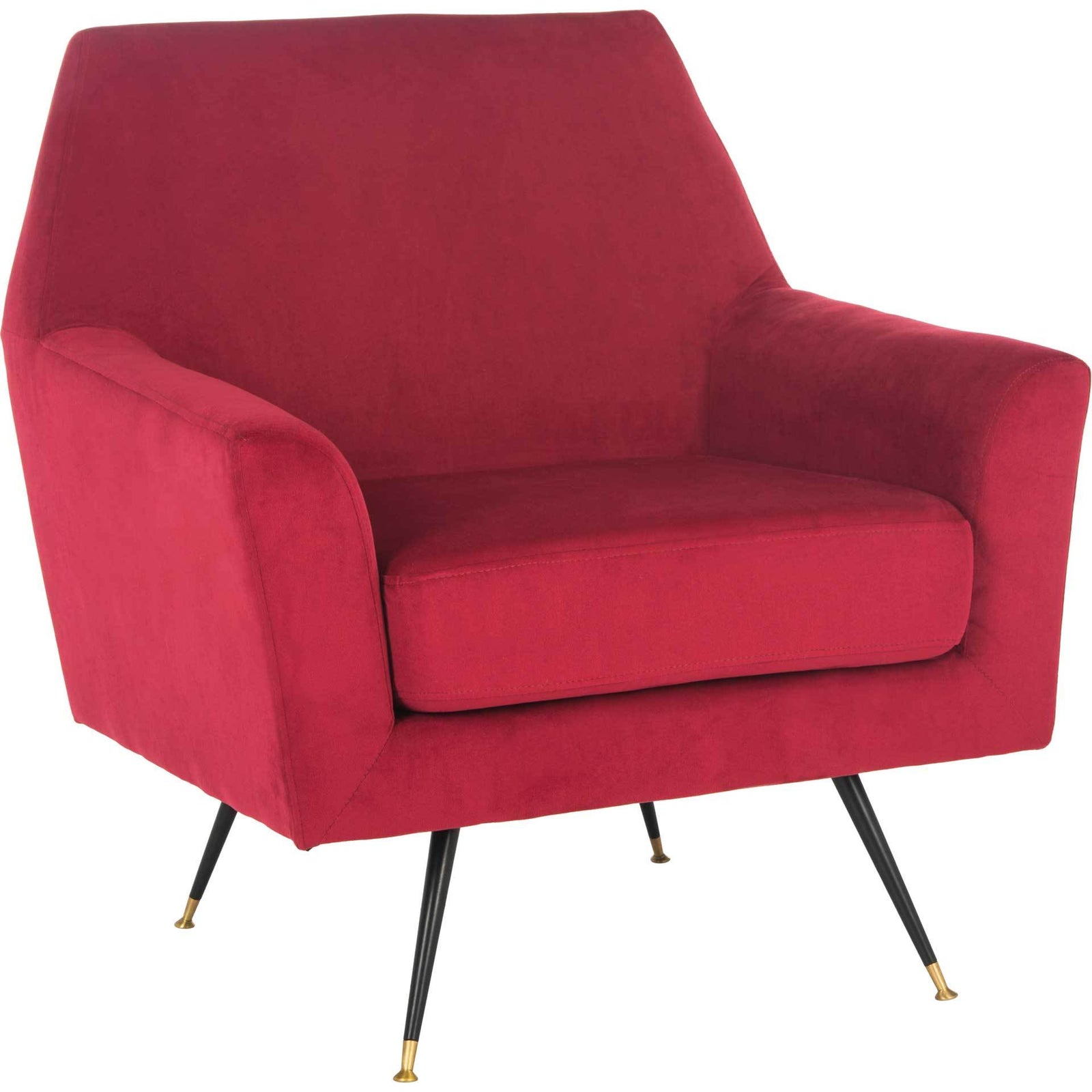 Nyla Velvet Accent Chair Maroon