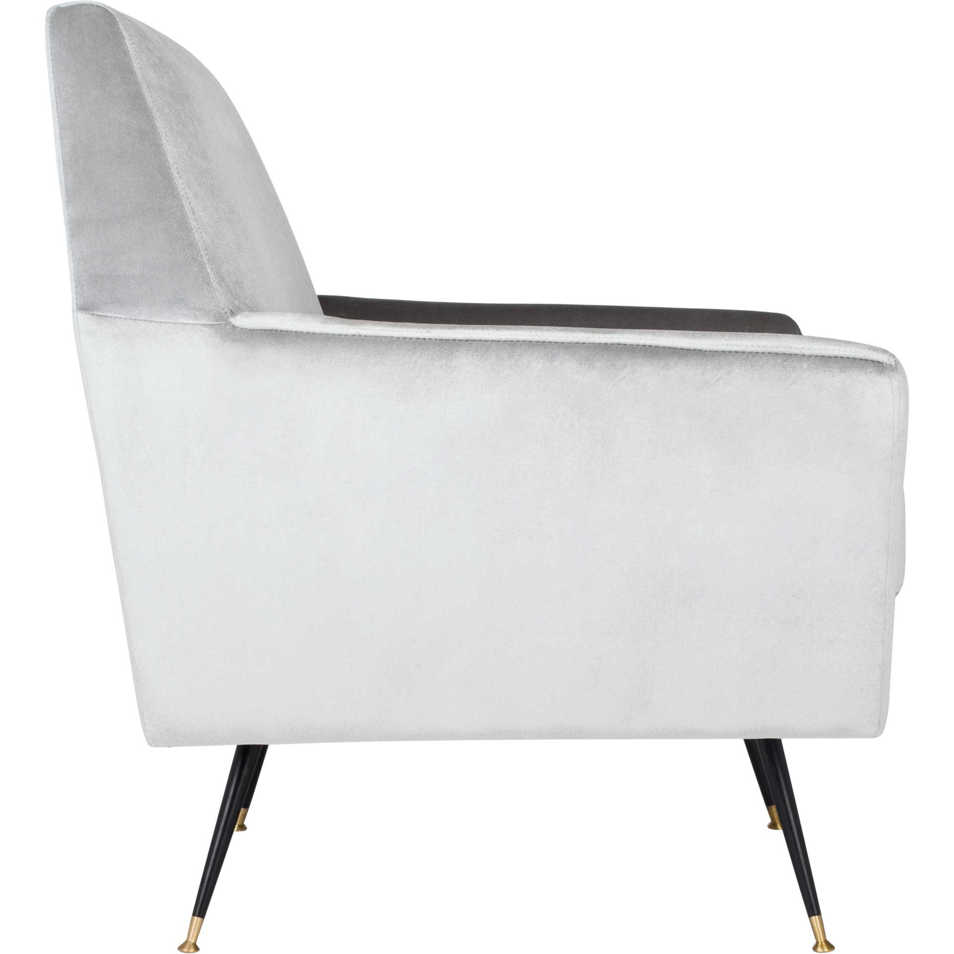 Nyla Velvet Accent Chair Light Gray