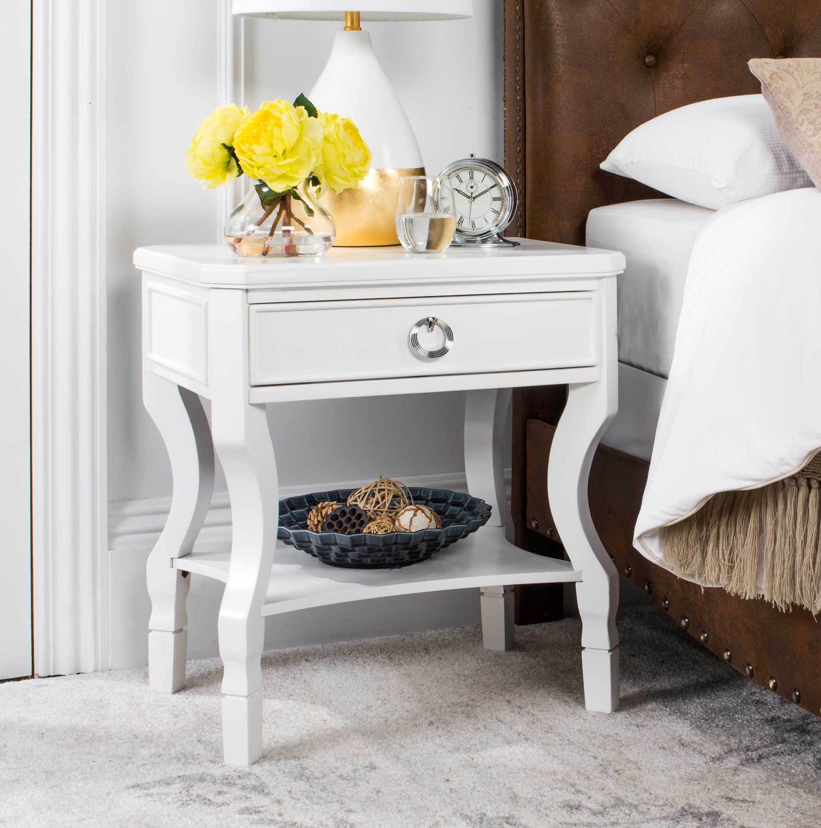 Albert One Drawer Nightstand White