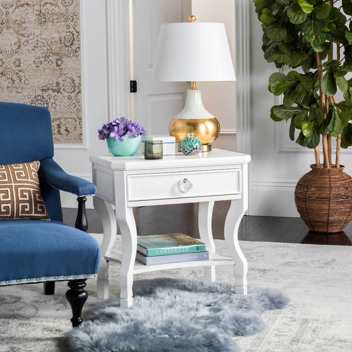 Albert One Drawer Nightstand White