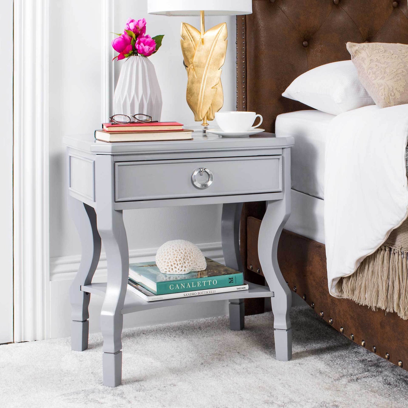 Albert One Drawer Nightstand Gray