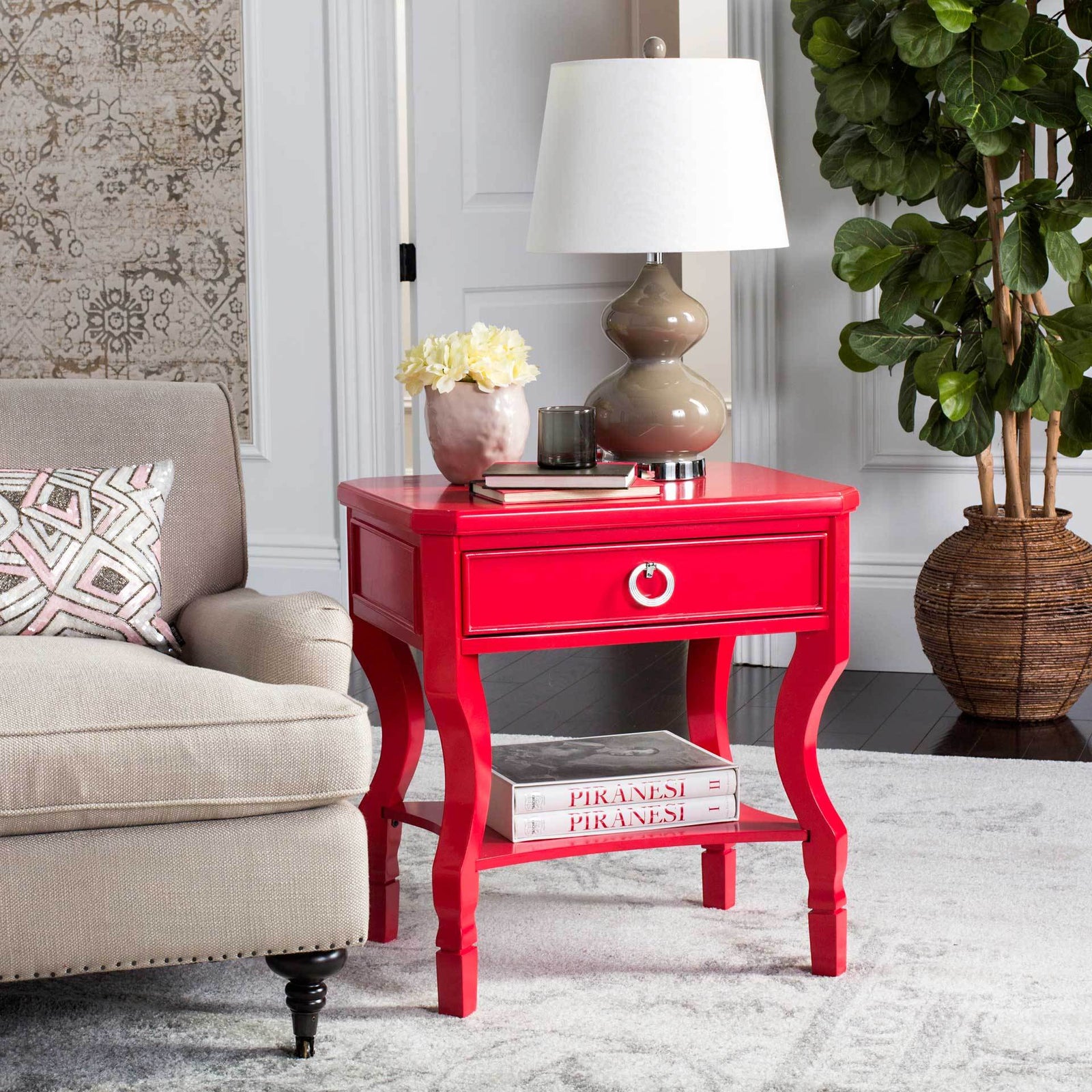 Albert One Drawer Nightstand Red