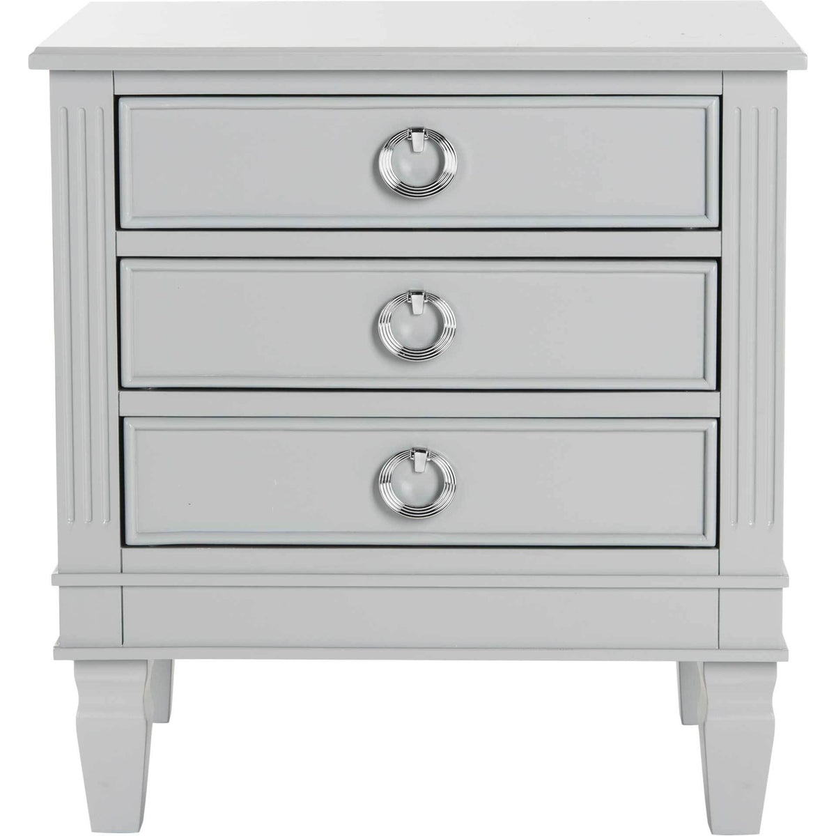 Kirsten Three Drawer Nightstand Gray