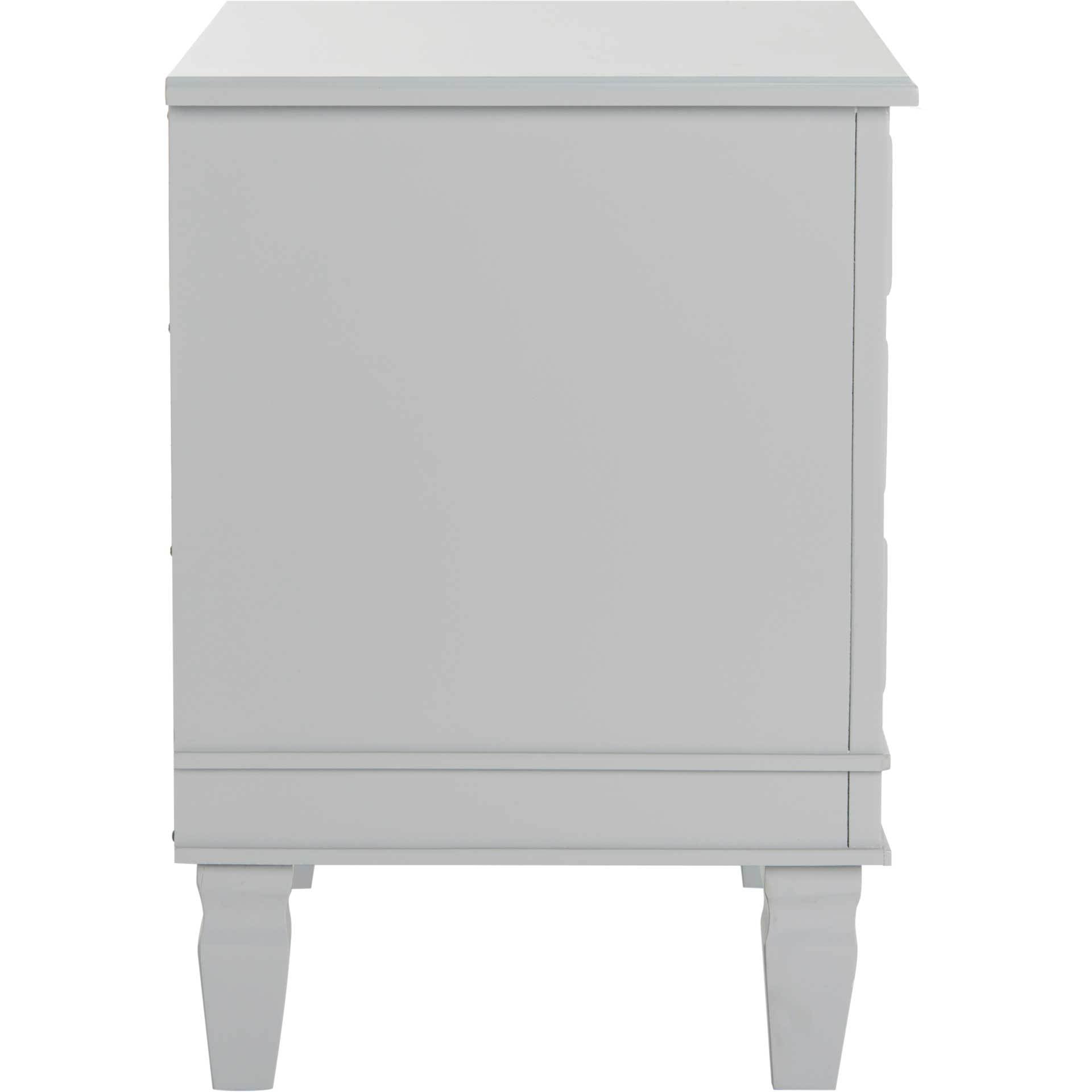 Kinsley Three Drawer Nightstand Gray