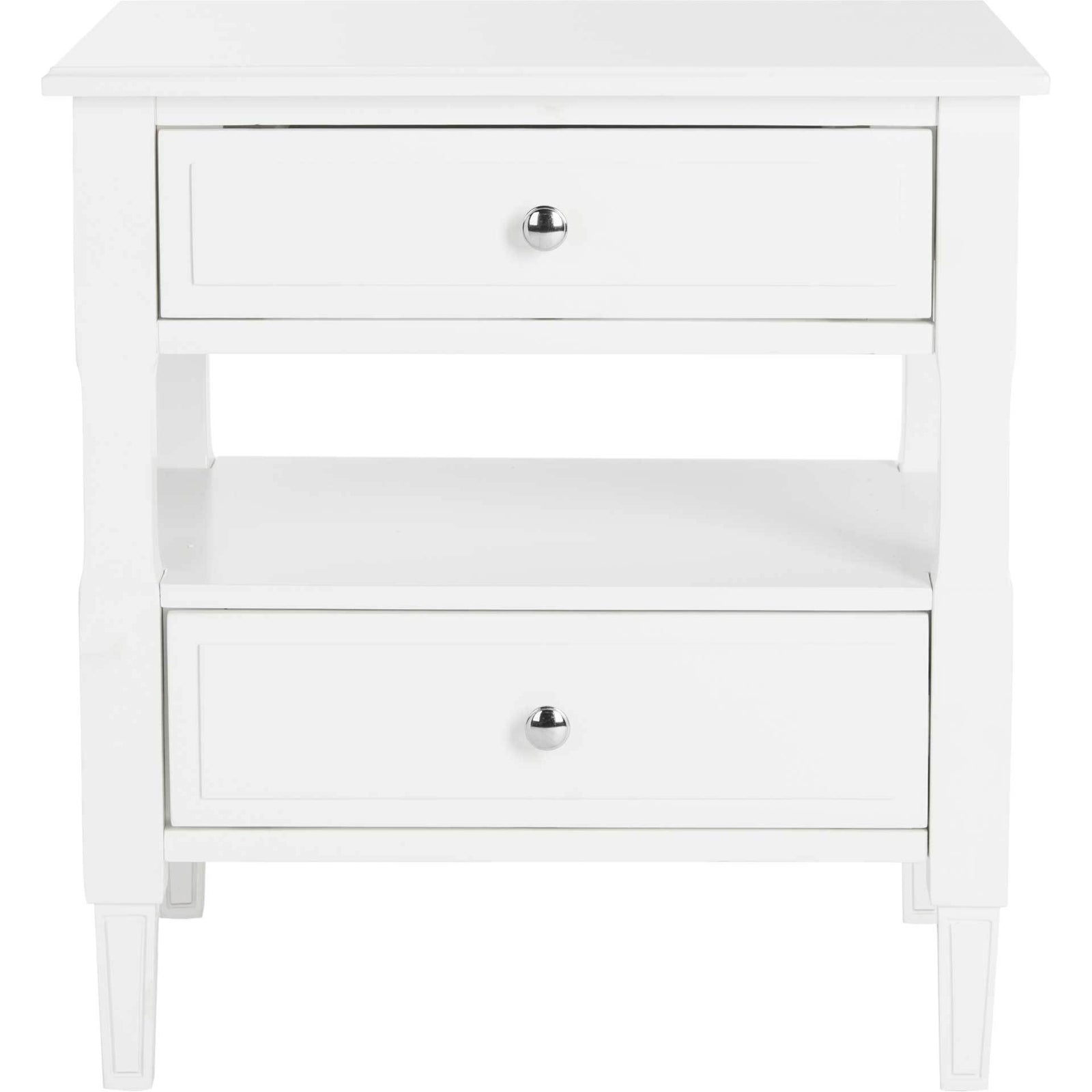 Jenna Two Drawer Nightstand White