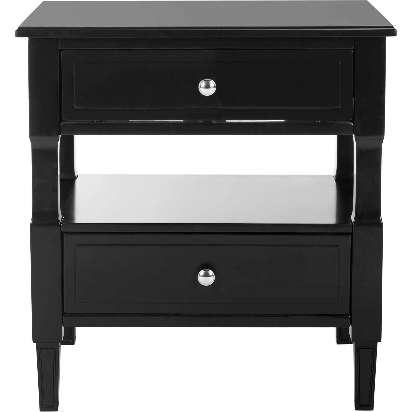 Jenna Two Drawer Nightstand Black