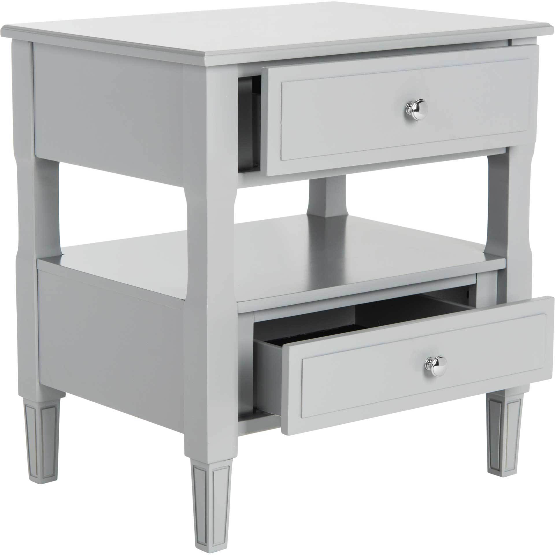 Jenna Two Drawer Nightstand Gray