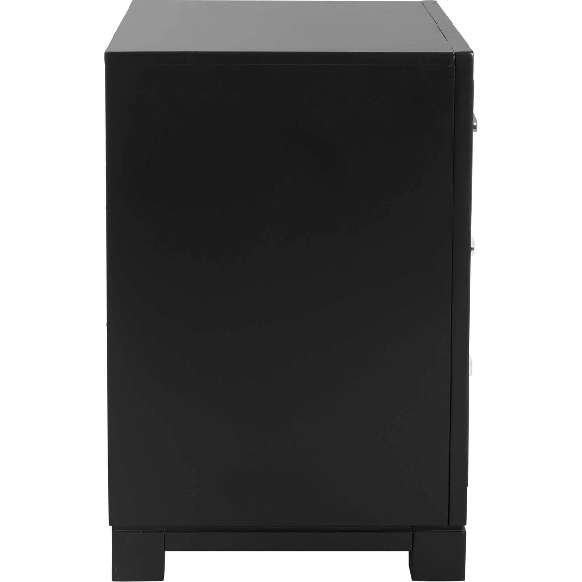 Randy 3 Drawer Greek Key Nightstand Black