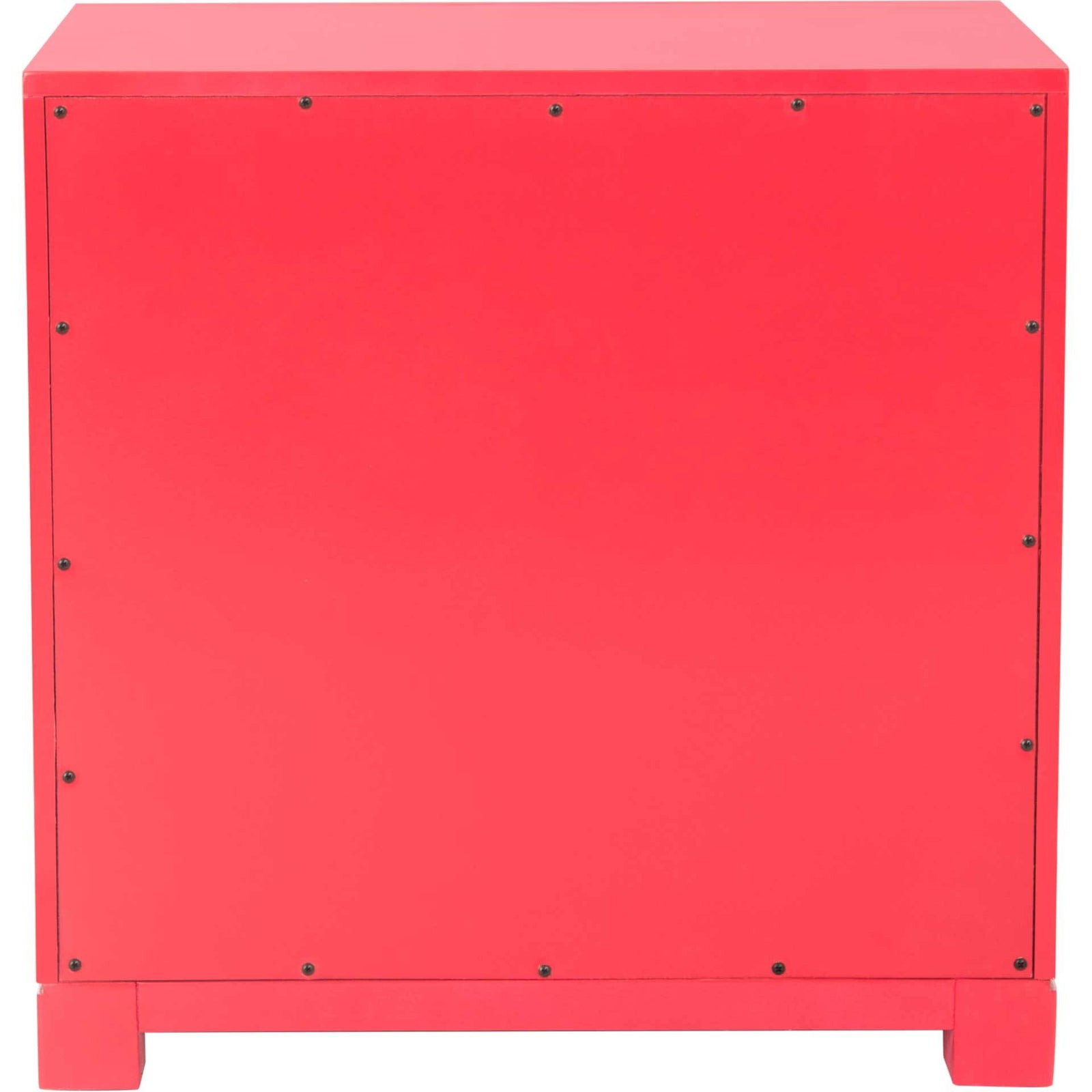 Randy 3 Drawer Greek Key Nightstand Red