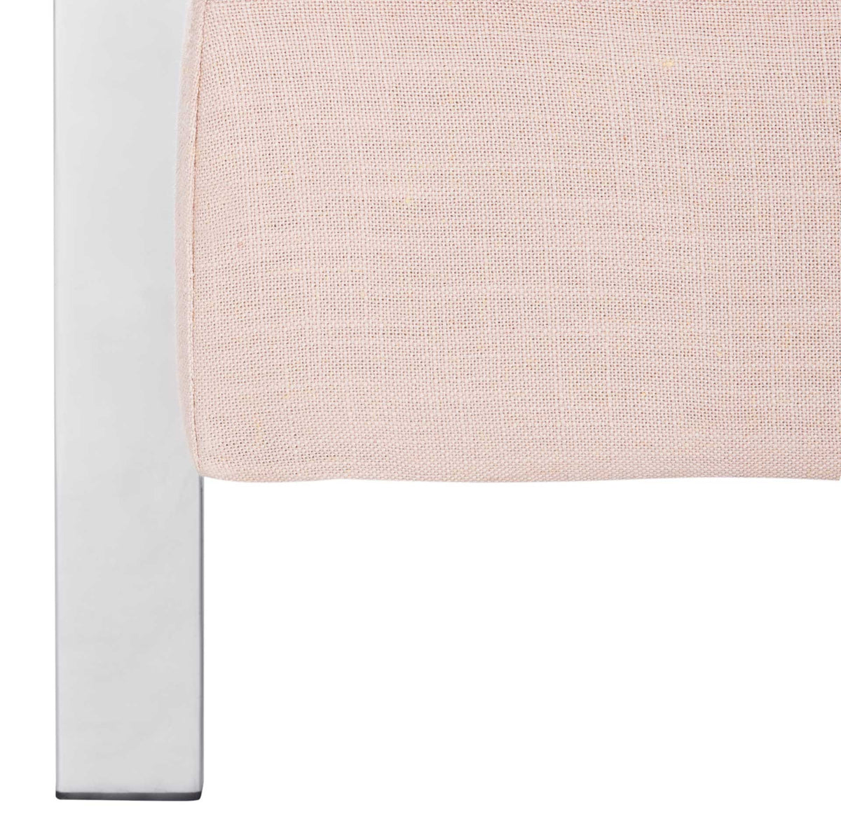 Waffle Tufted Linen Chrome Accent Chair Beige