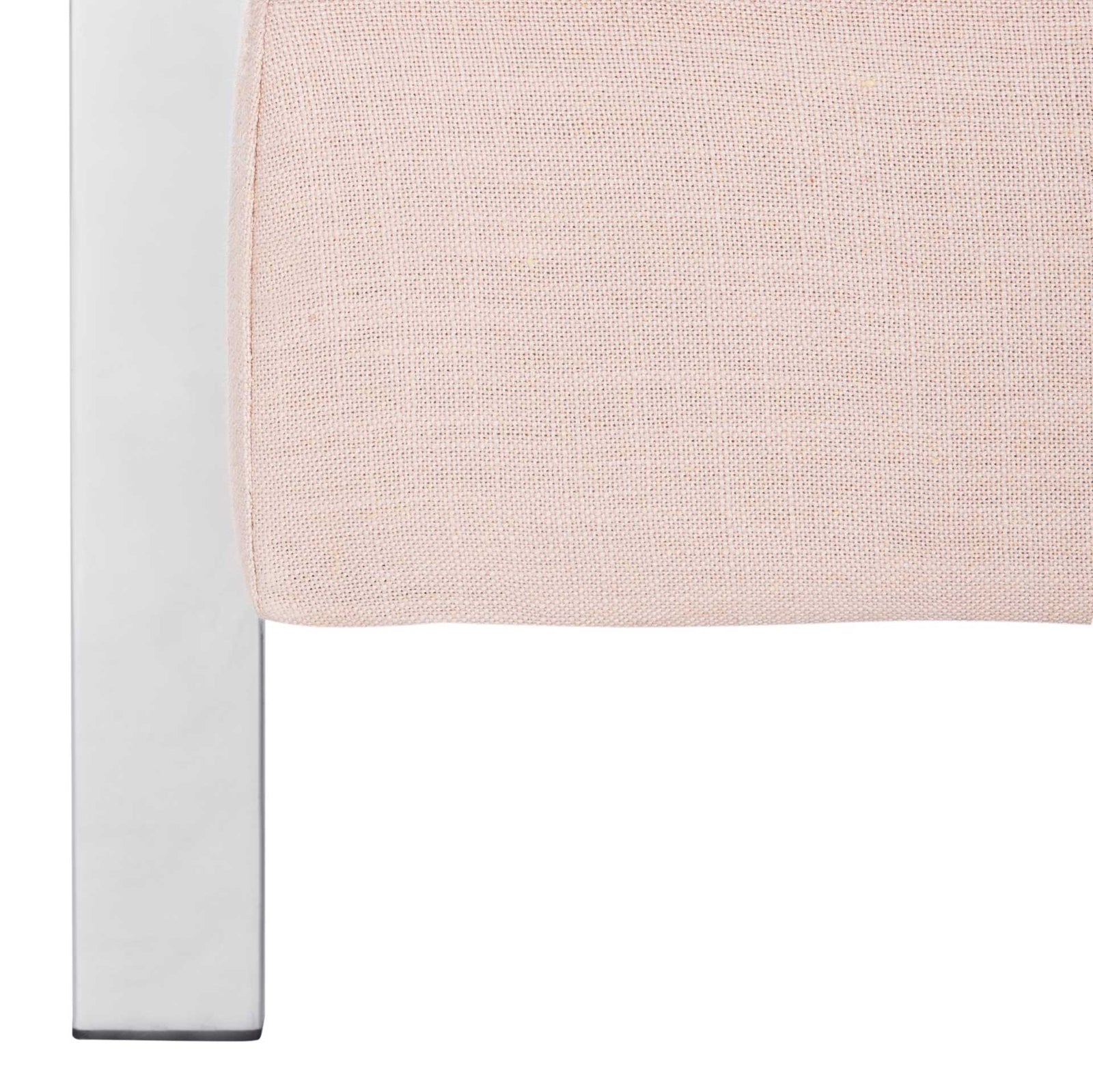 Waffle Tufted Linen Chrome Accent Chair Beige