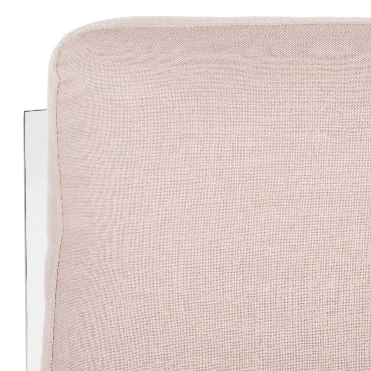 Waffle Tufted Linen Chrome Accent Chair Beige