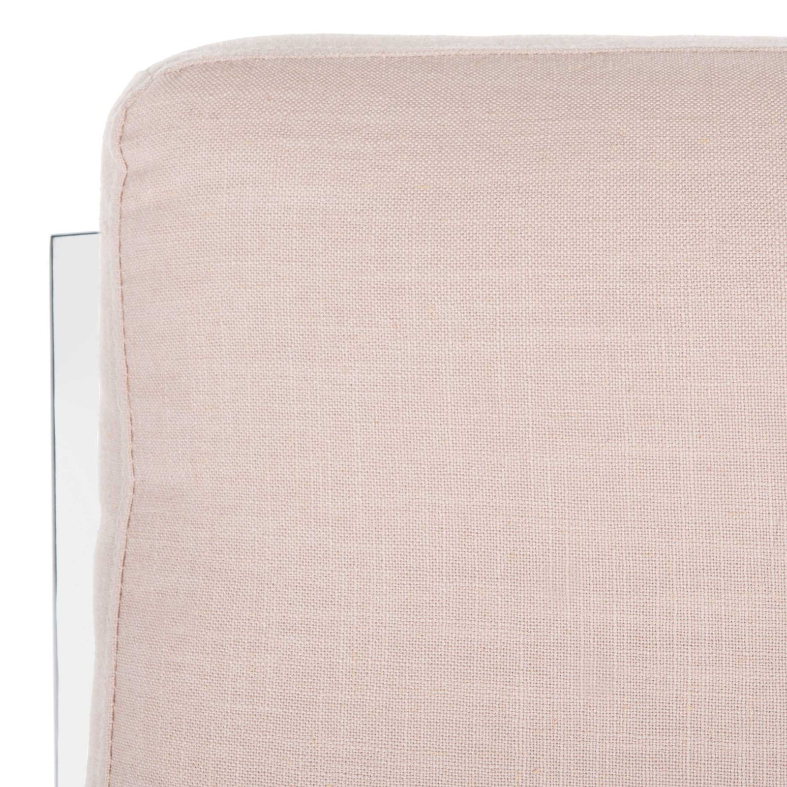 Waffle Tufted Linen Chrome Accent Chair Beige