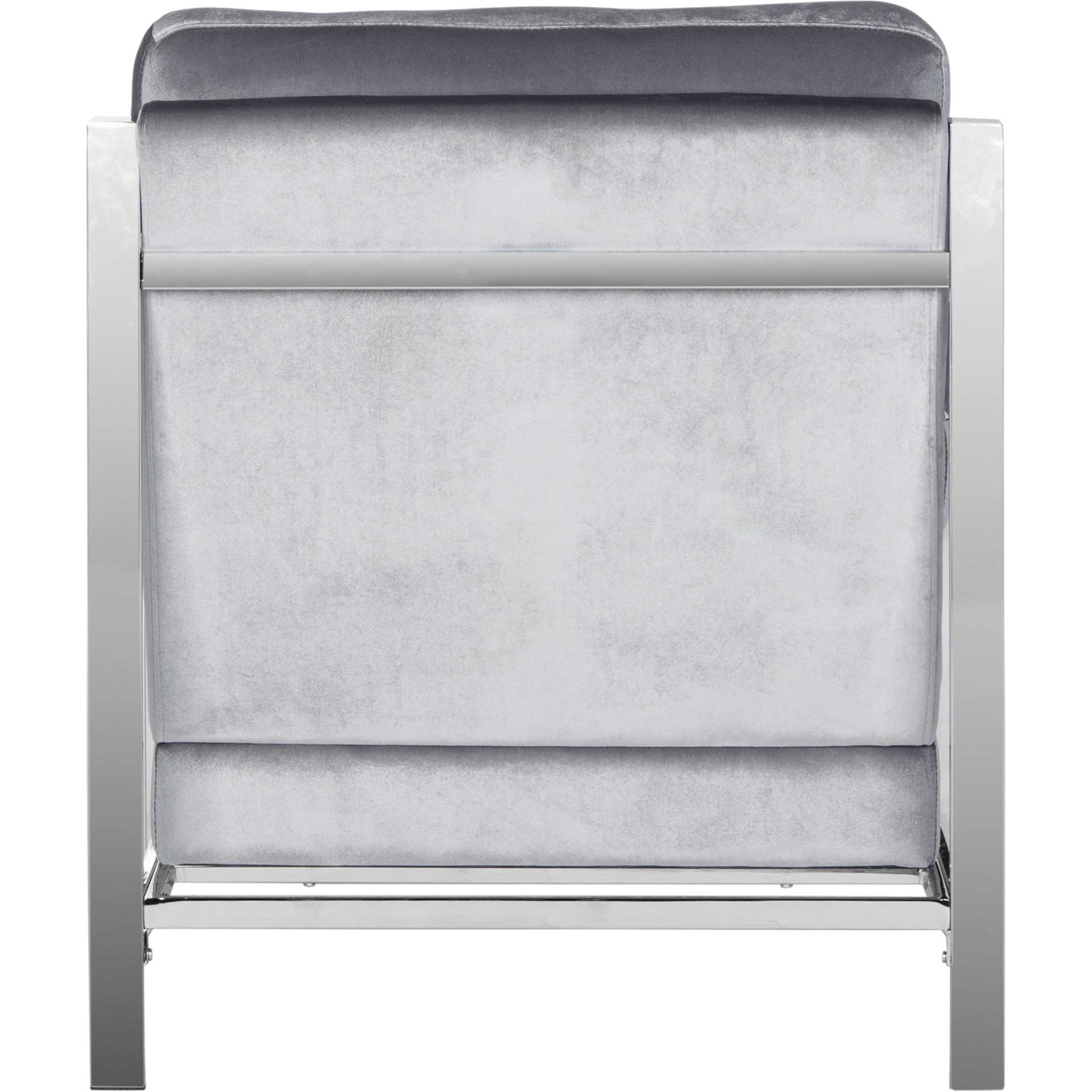 Waffle Velvet Chrome Accent Chair Light Gray - Froy.com