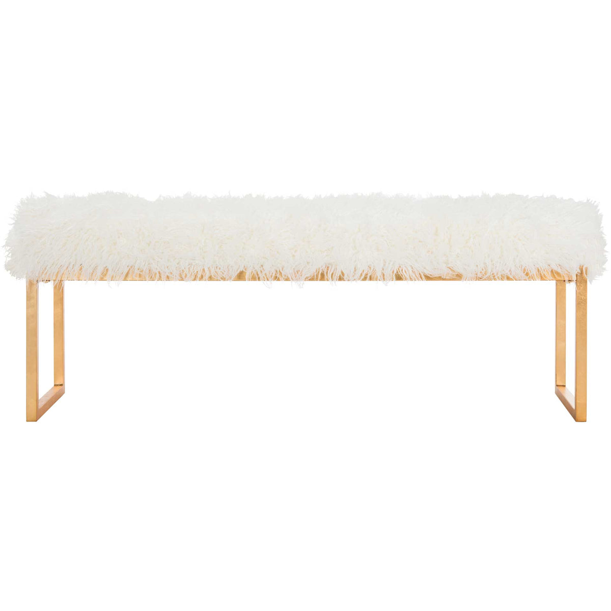 Ethiopia Faux Curly Sheepskin Bench White