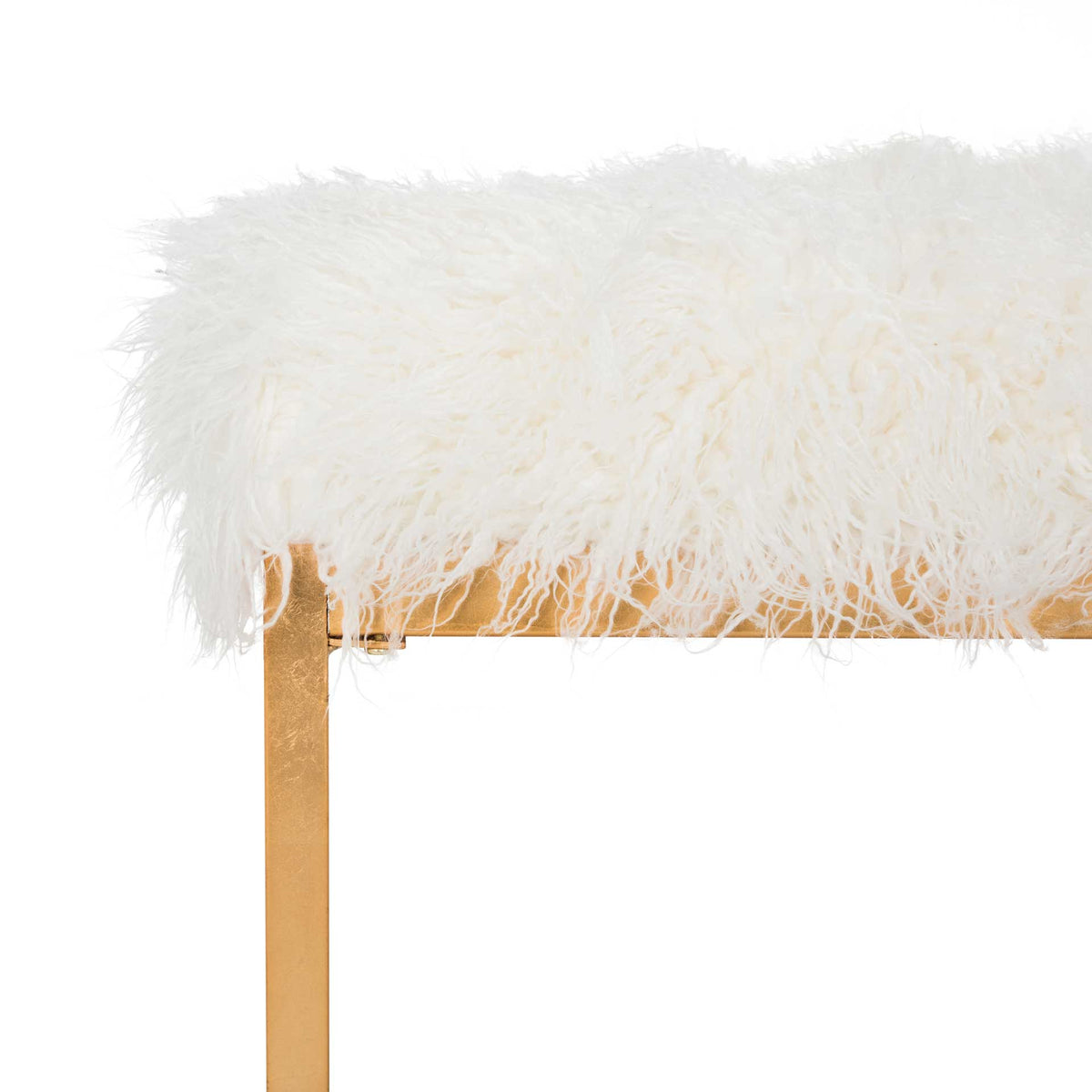 Ethiopia Faux Curly Sheepskin Bench White