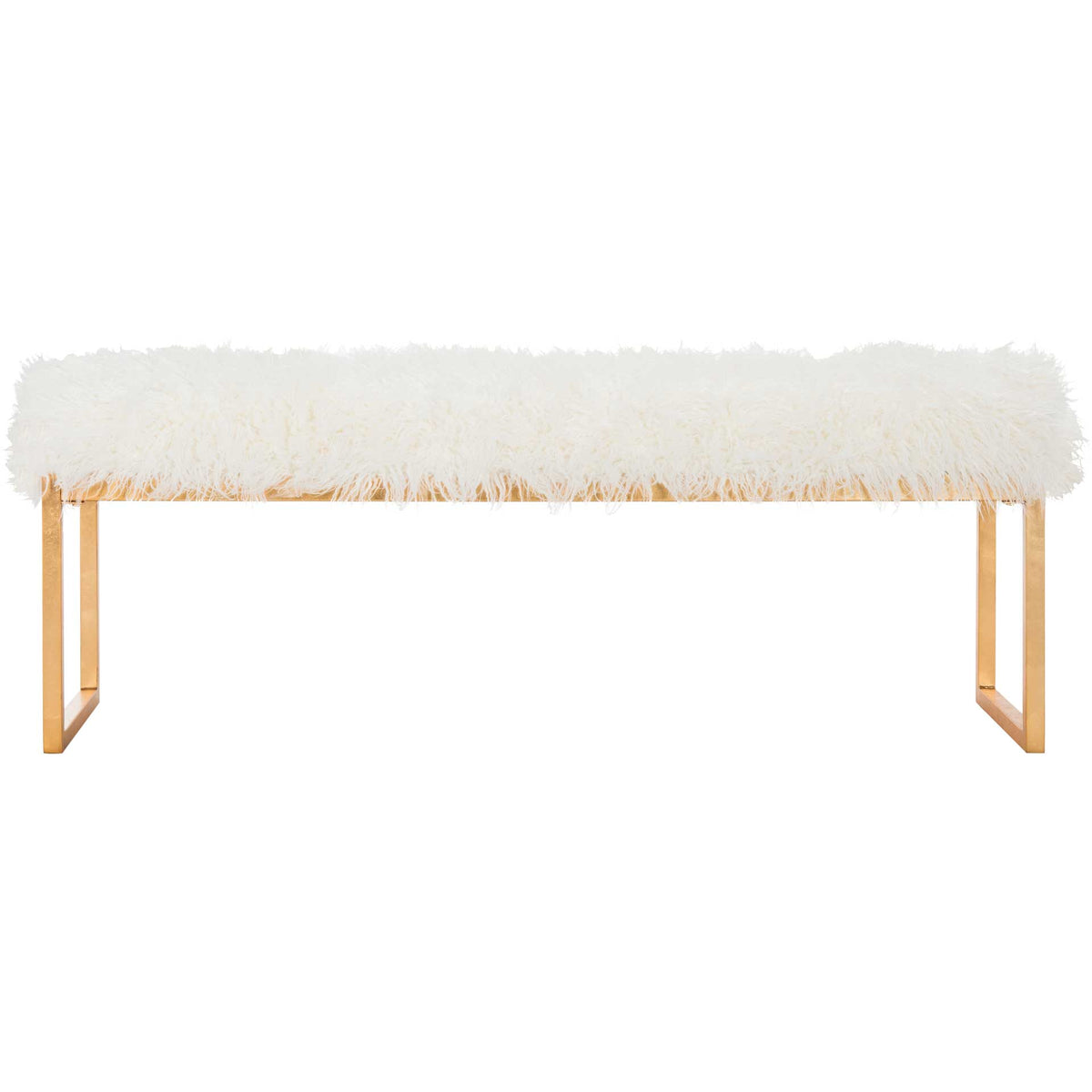 Ethiopia Faux Curly Sheepskin Bench White