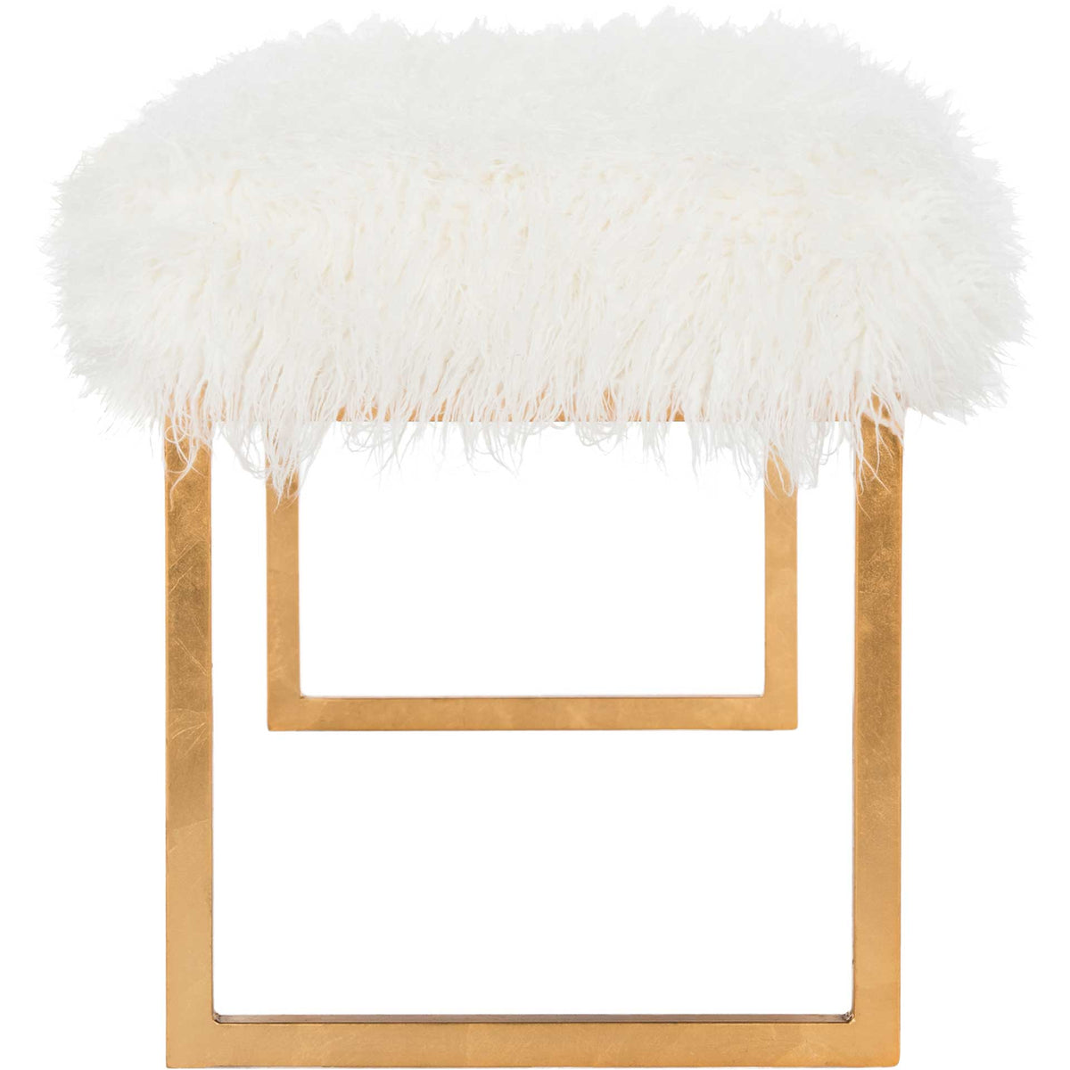 Ethiopia Faux Curly Sheepskin Bench White