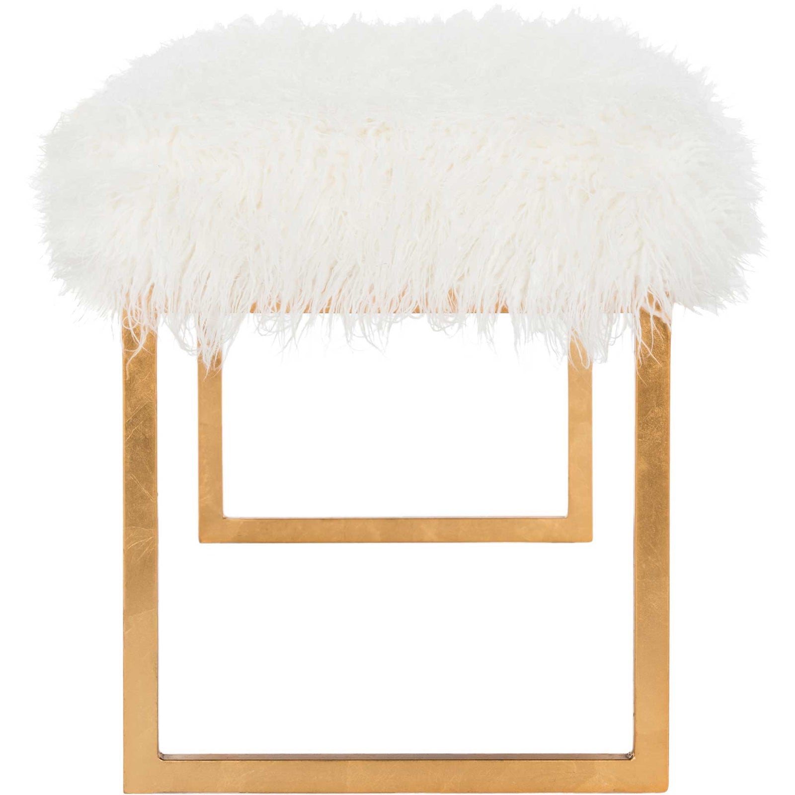 Ethiopia Faux Curly Sheepskin Bench White