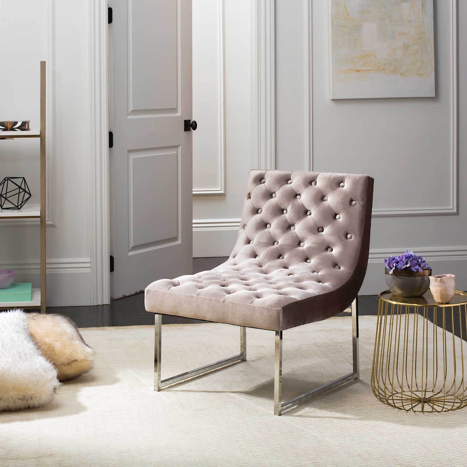 Hana Velvet Tufted Accent Chair Hazelwood