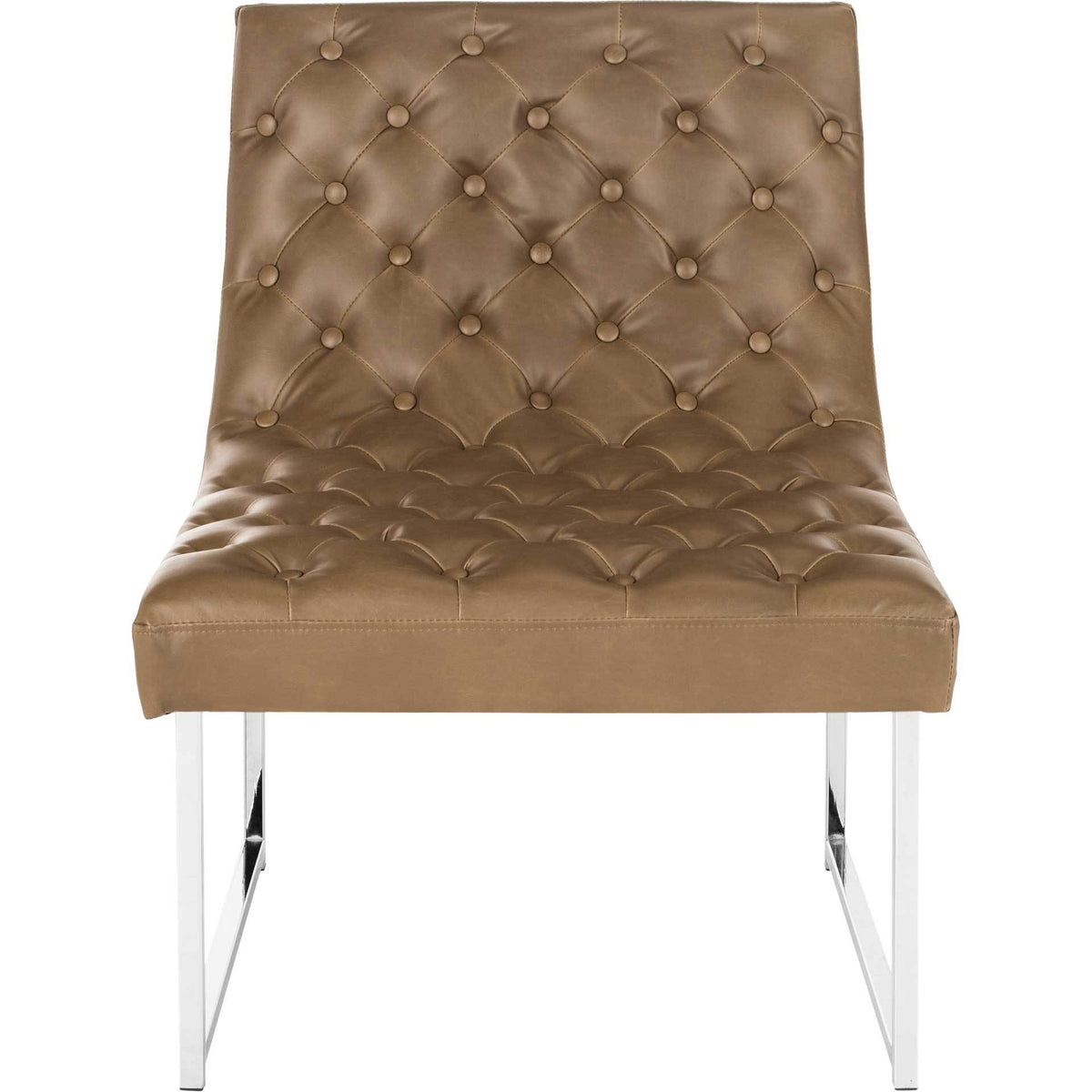 Hana Leather Tufted Accent Chair Antique Taupe