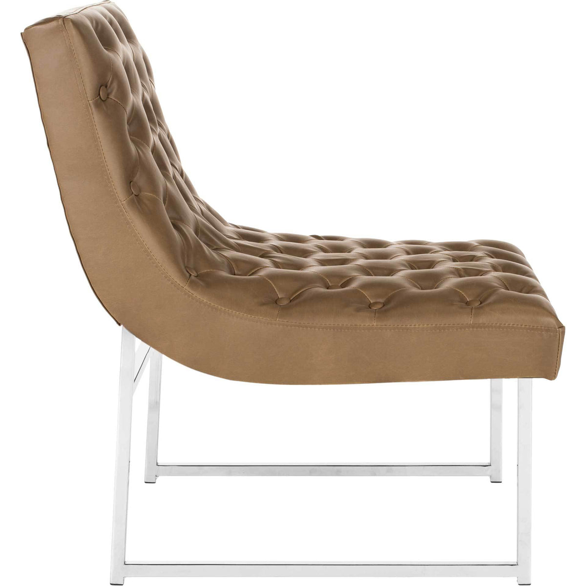 Hana Leather Tufted Accent Chair Antique Taupe